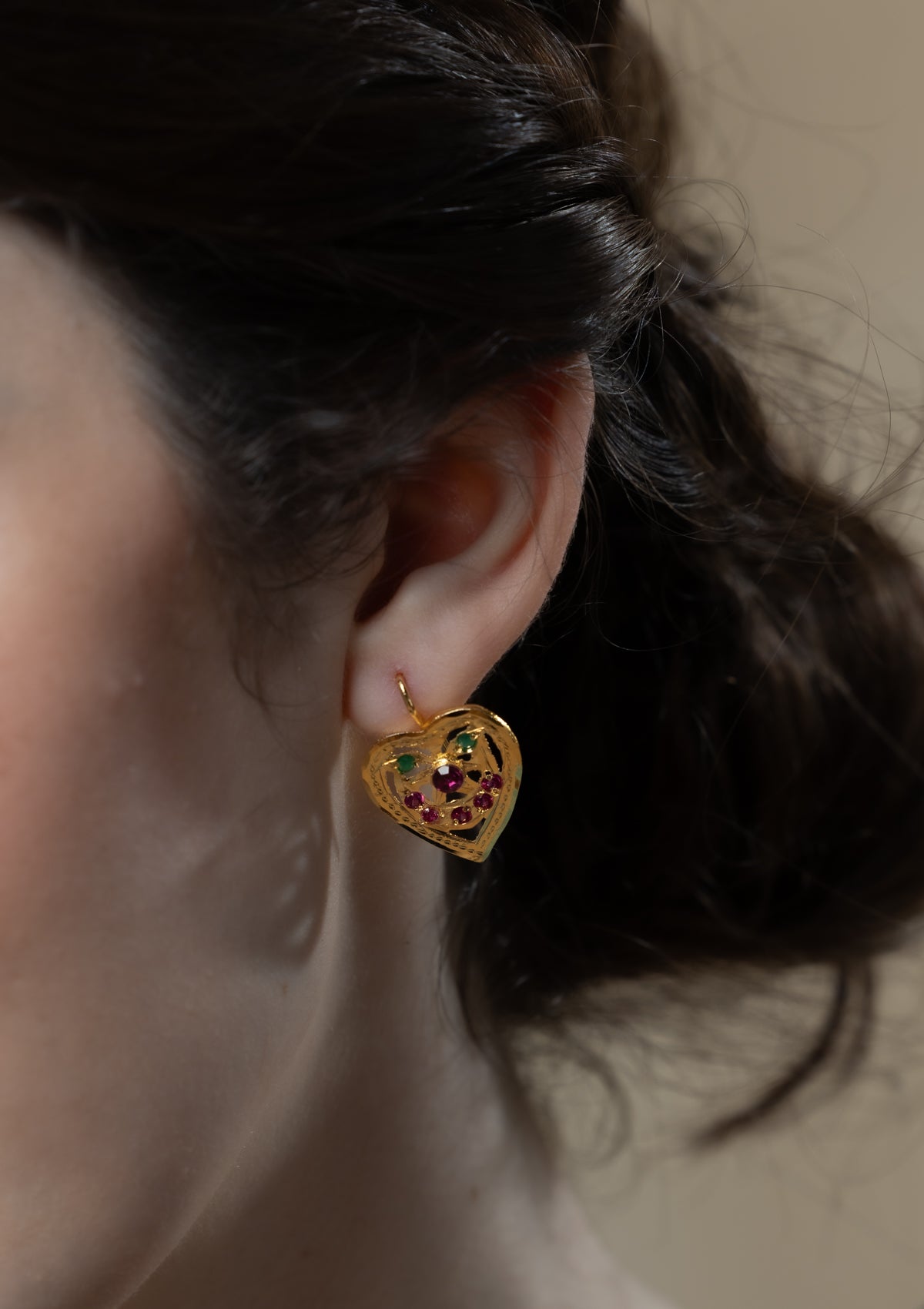 Dilruba Gold Tone Silver Earrings