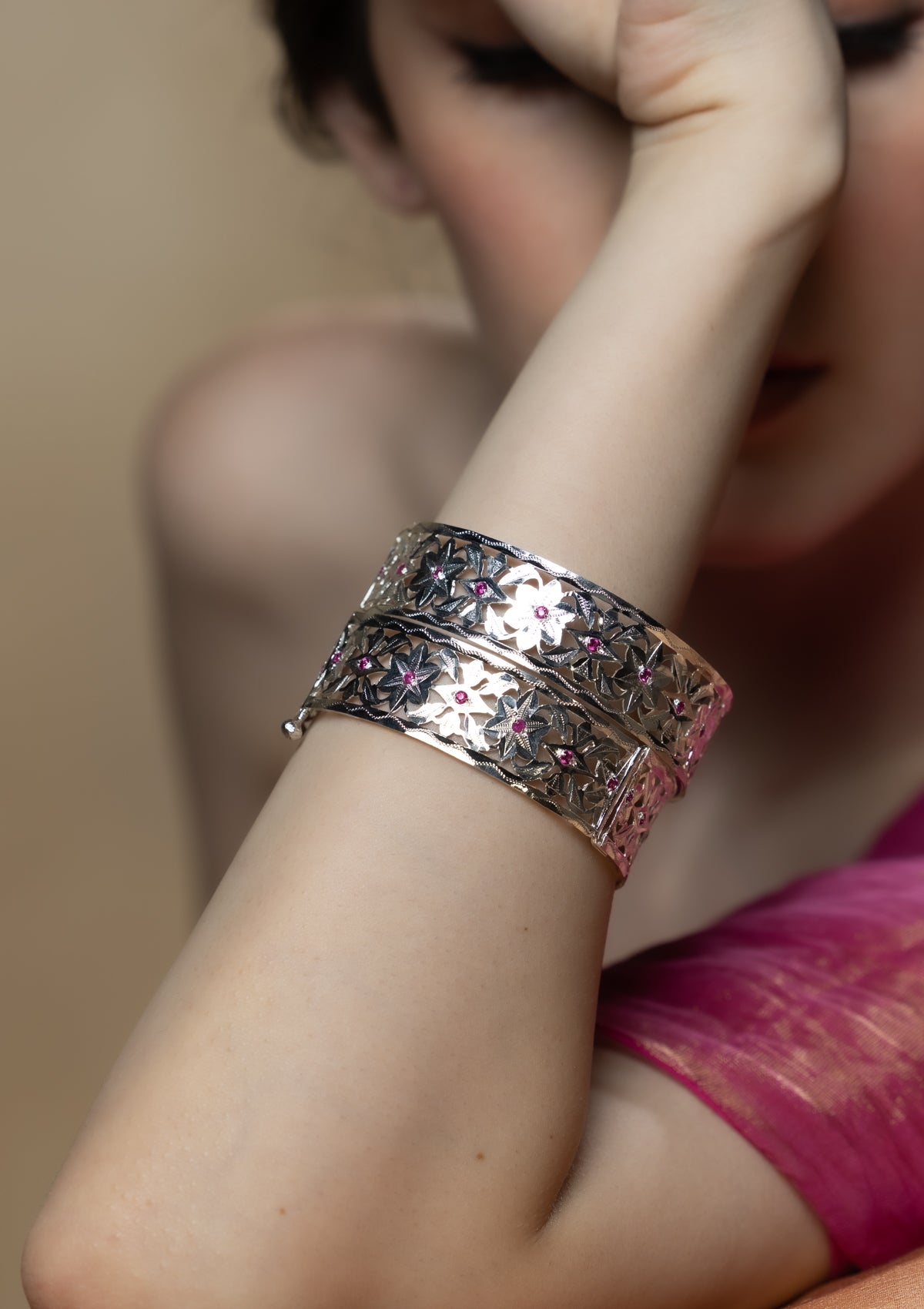 Kanika Handmade Silver Bangle