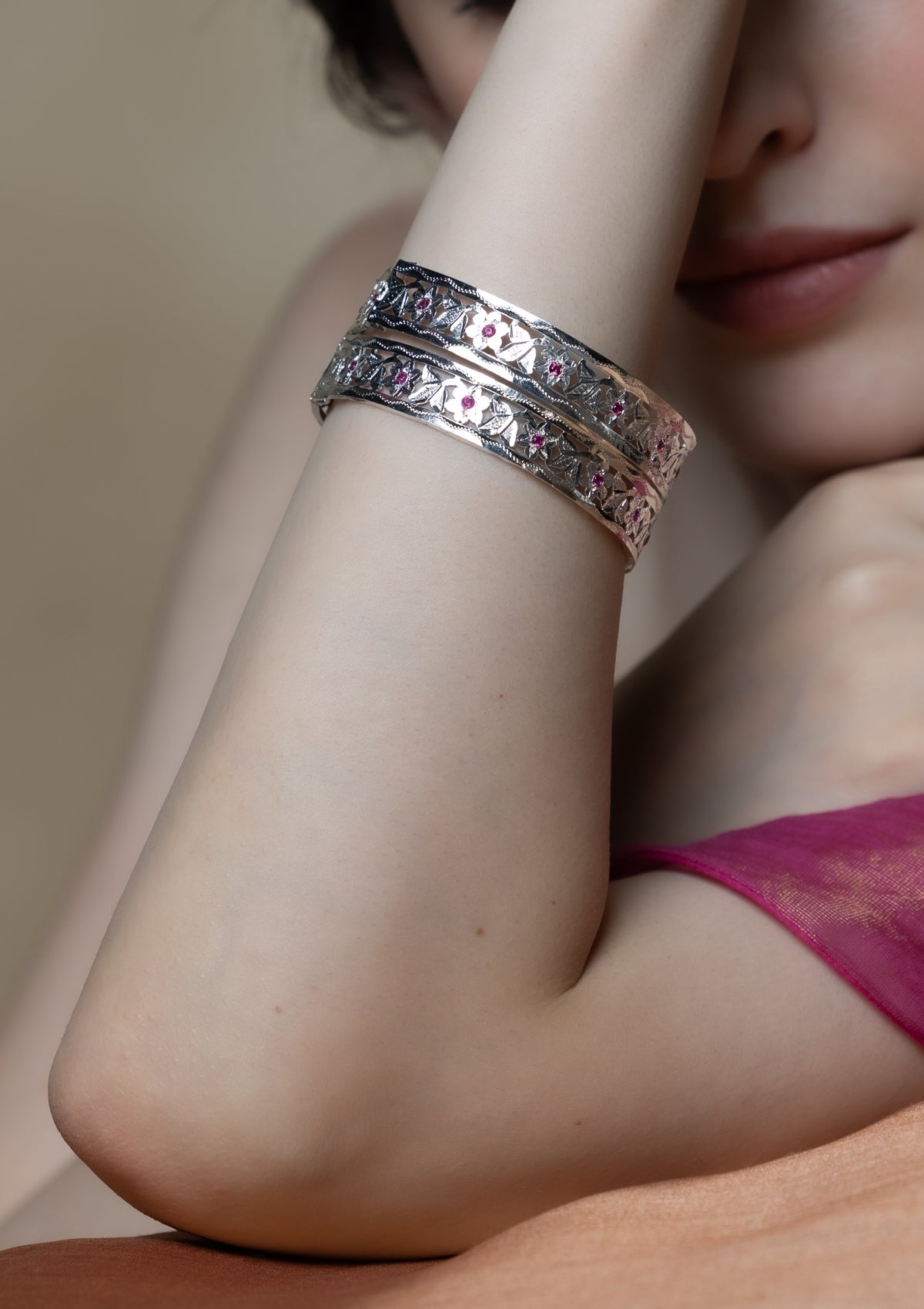 Alka Handmade Silver Bangle