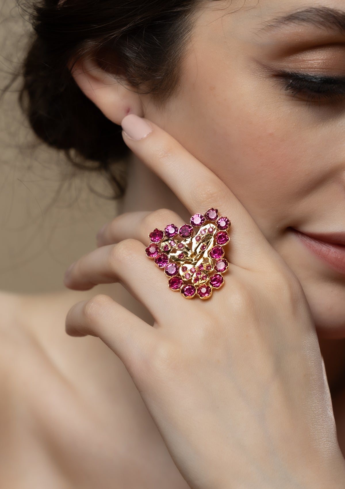 Momina Gold Tone Silver Ring