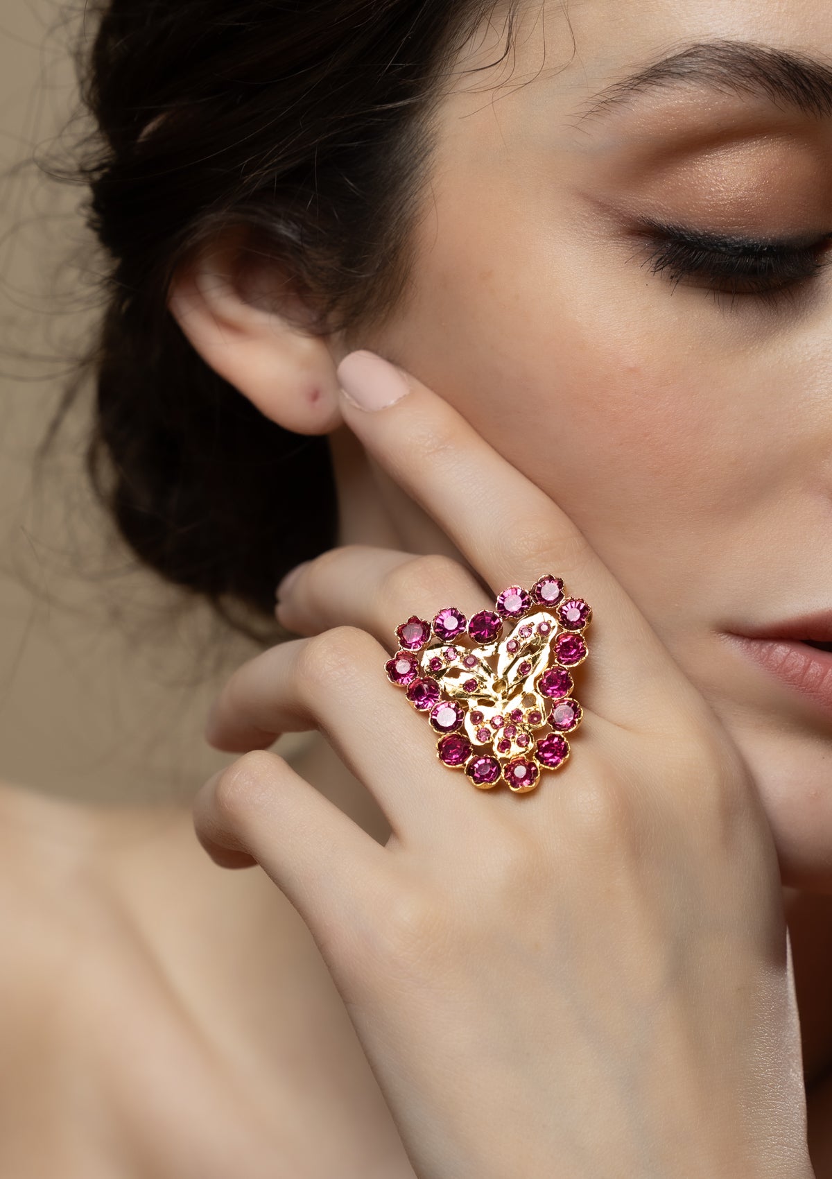 Momina Gold Tone Silver Ring