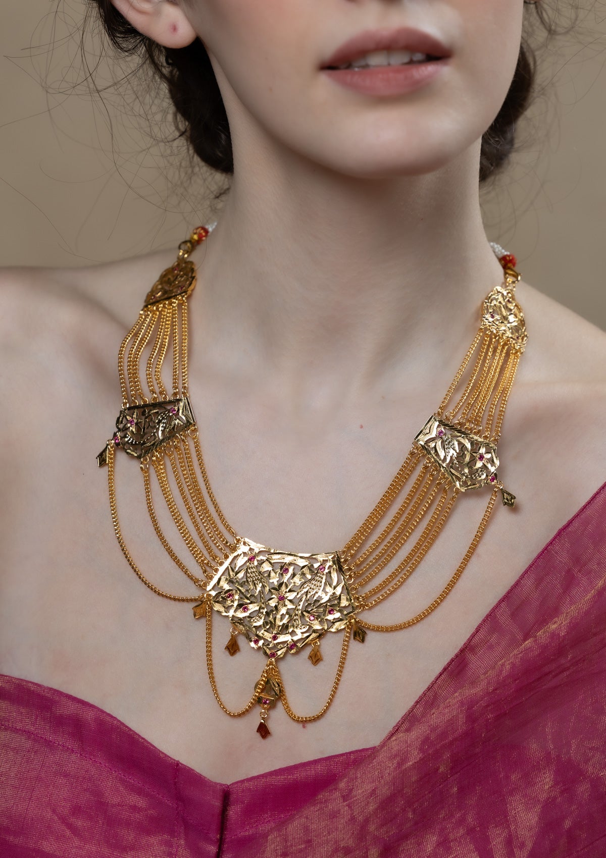 Mahira Gold Tone Silver Necklace