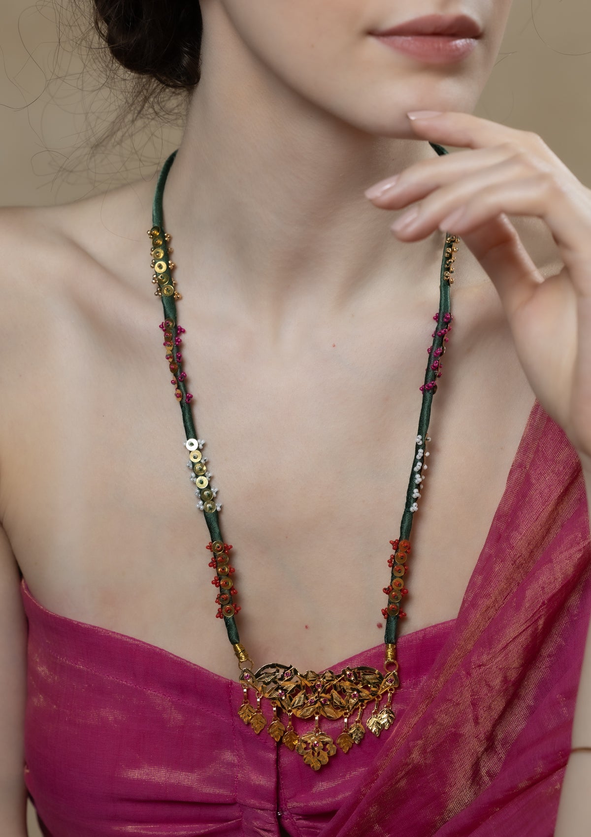 Afra Gold Tone Silver Necklace