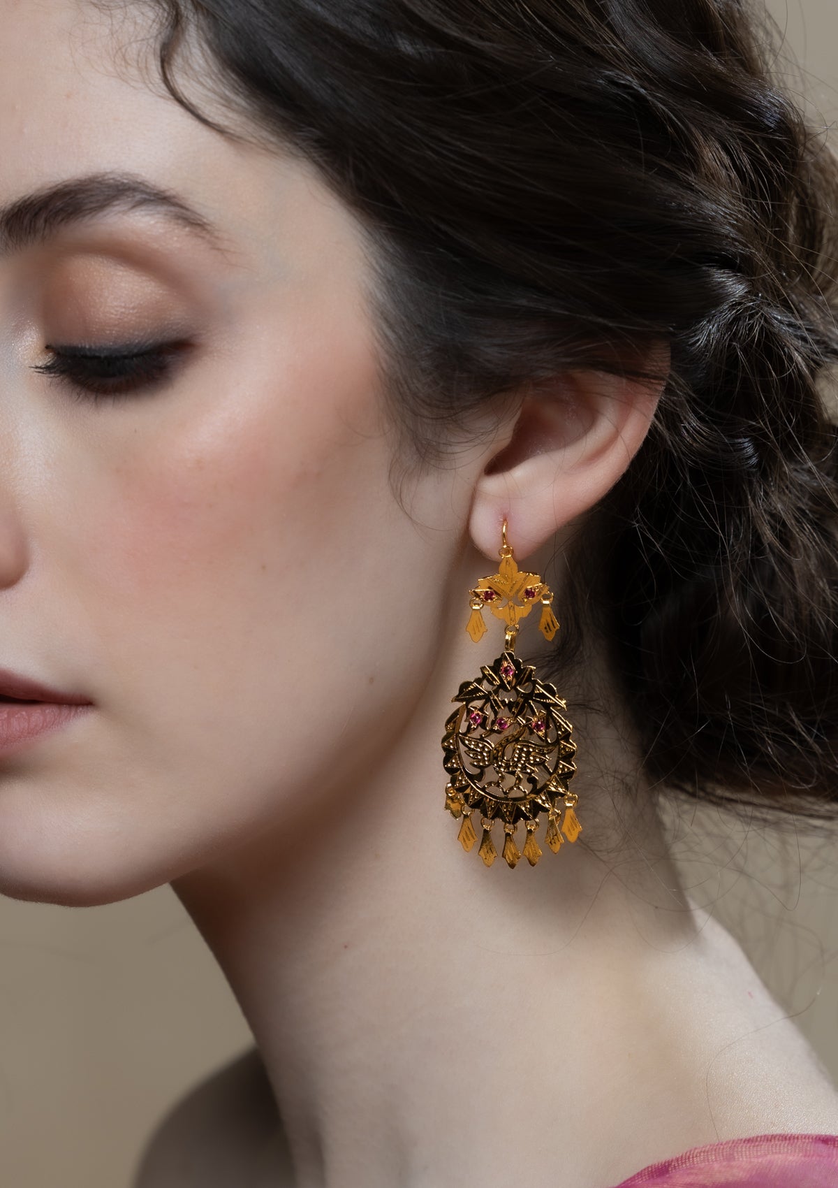 Liyana Gold Tone Silver Earrings