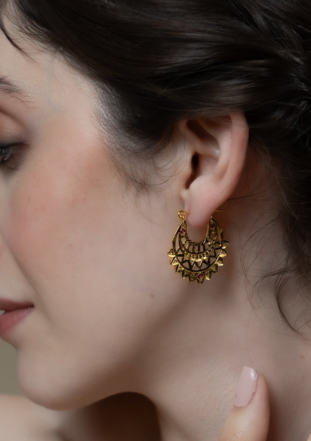 Noorichand Gold Tone Silver Earrings