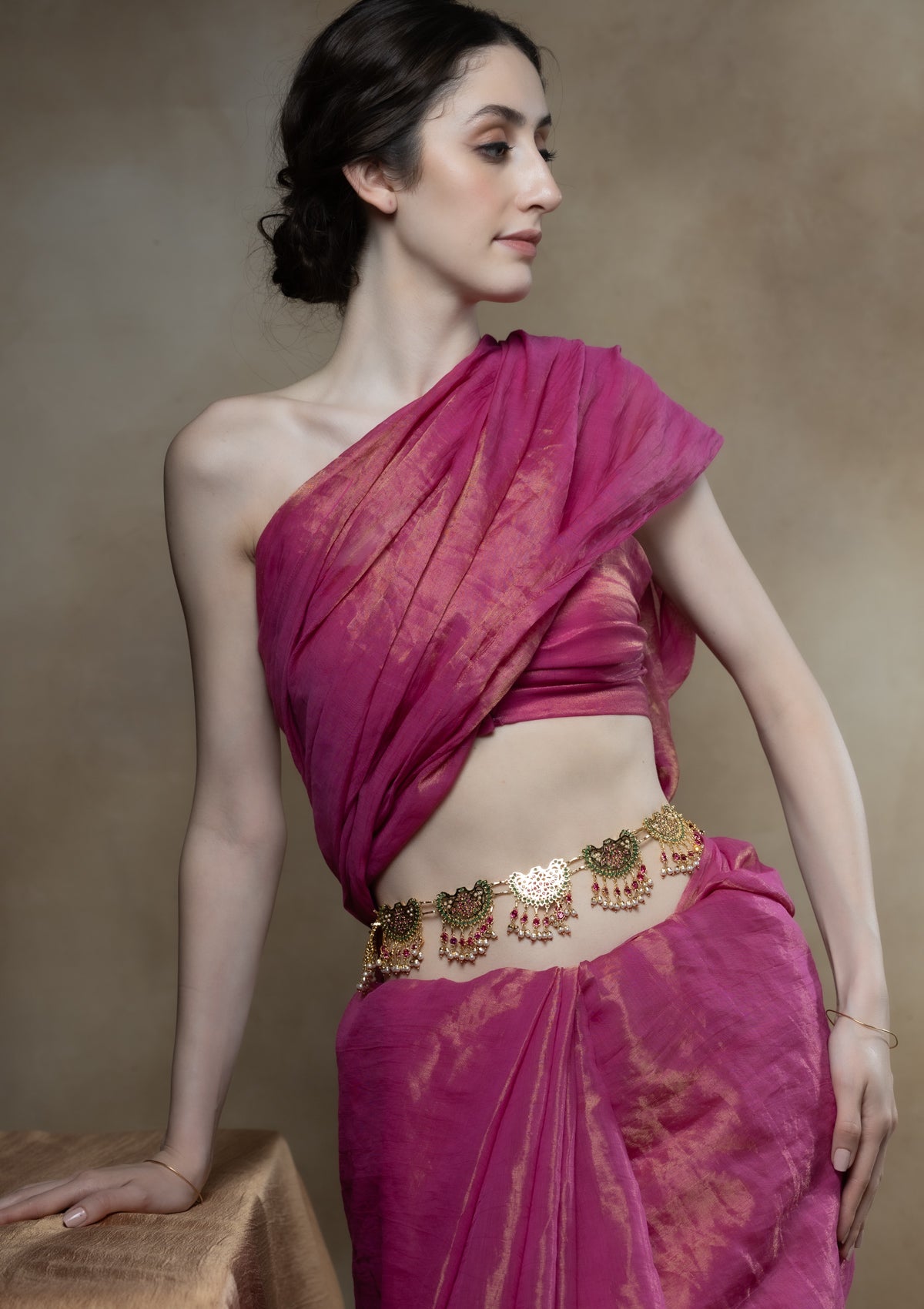 Yamini Gold Tone Silver kamarband