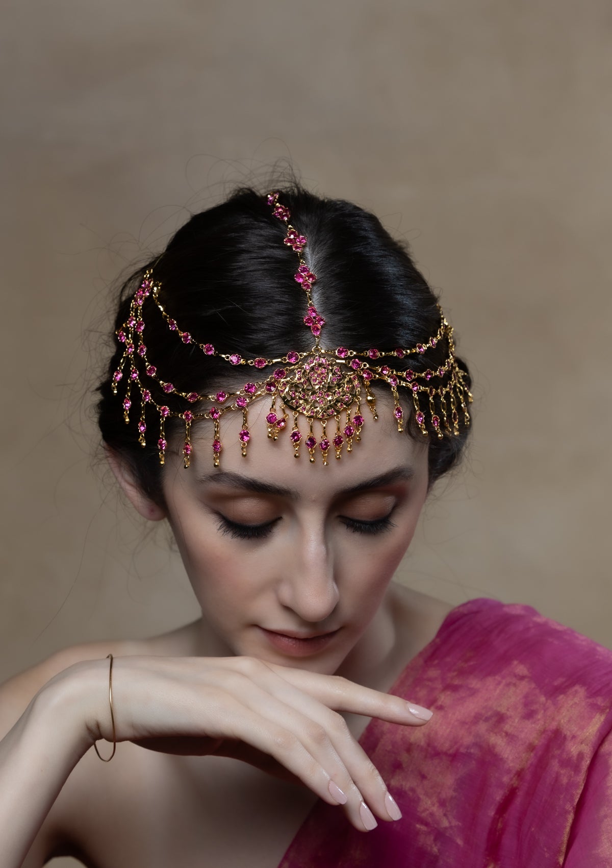 Savitri Gold Tone Silver Mathapatti