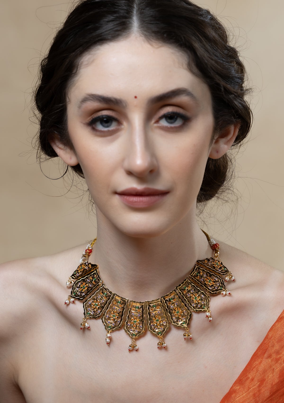Mayuri Gold Tone Silver Necklace