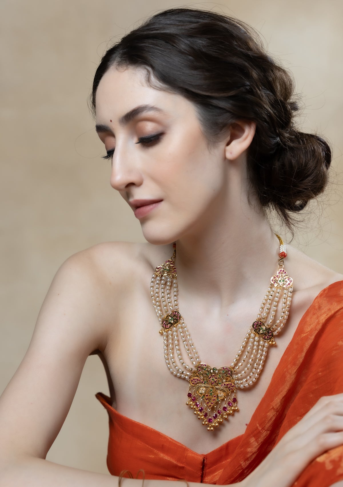 Junaina Gold Tone Silver Necklace