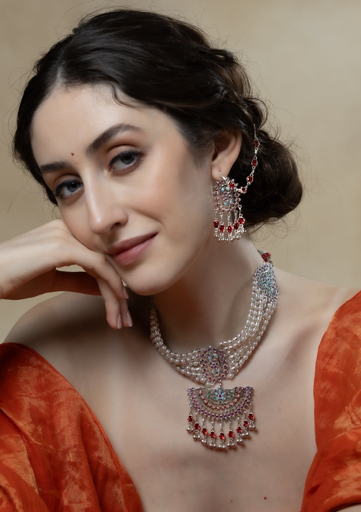 Ruba Handmade Silver Necklace & Earrings Set