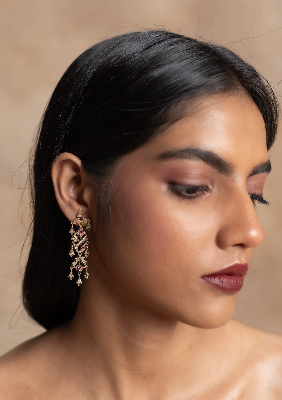 Manjari Gold Earrings