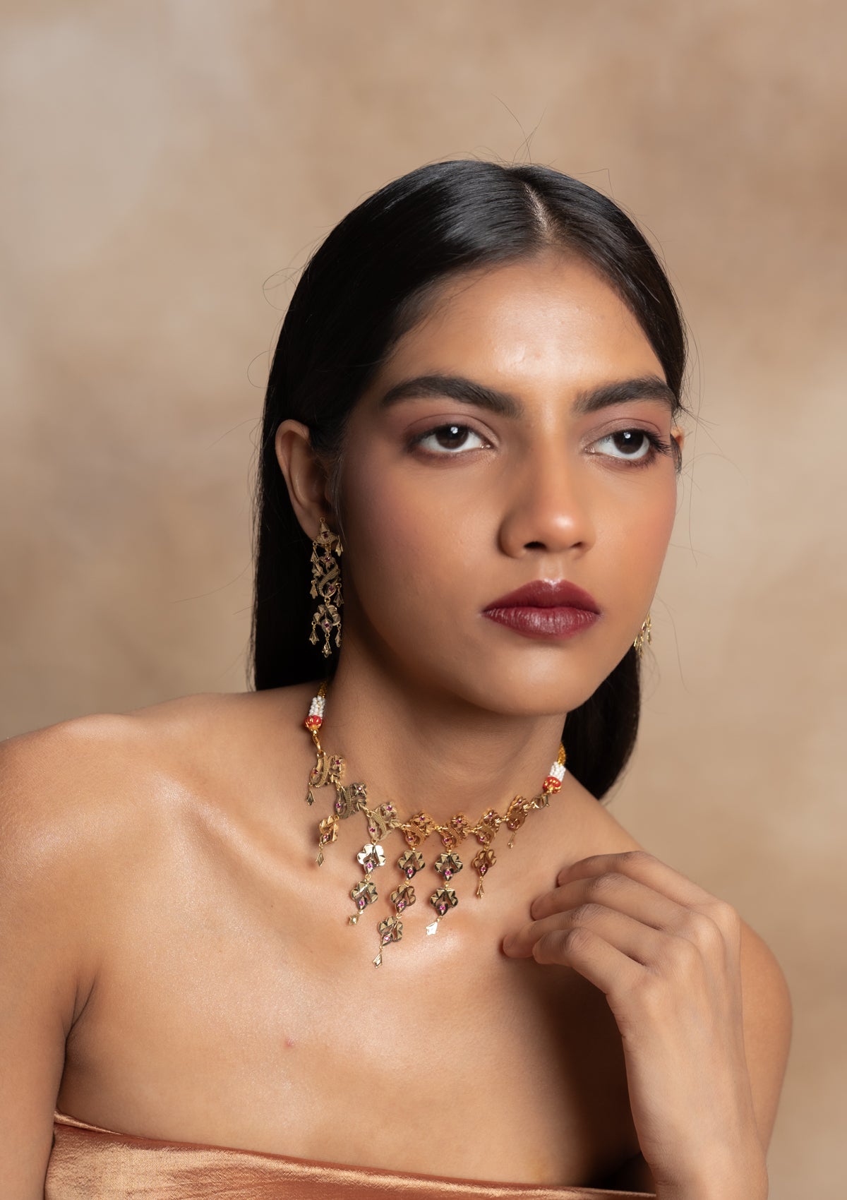 Manjari Gold Earrings