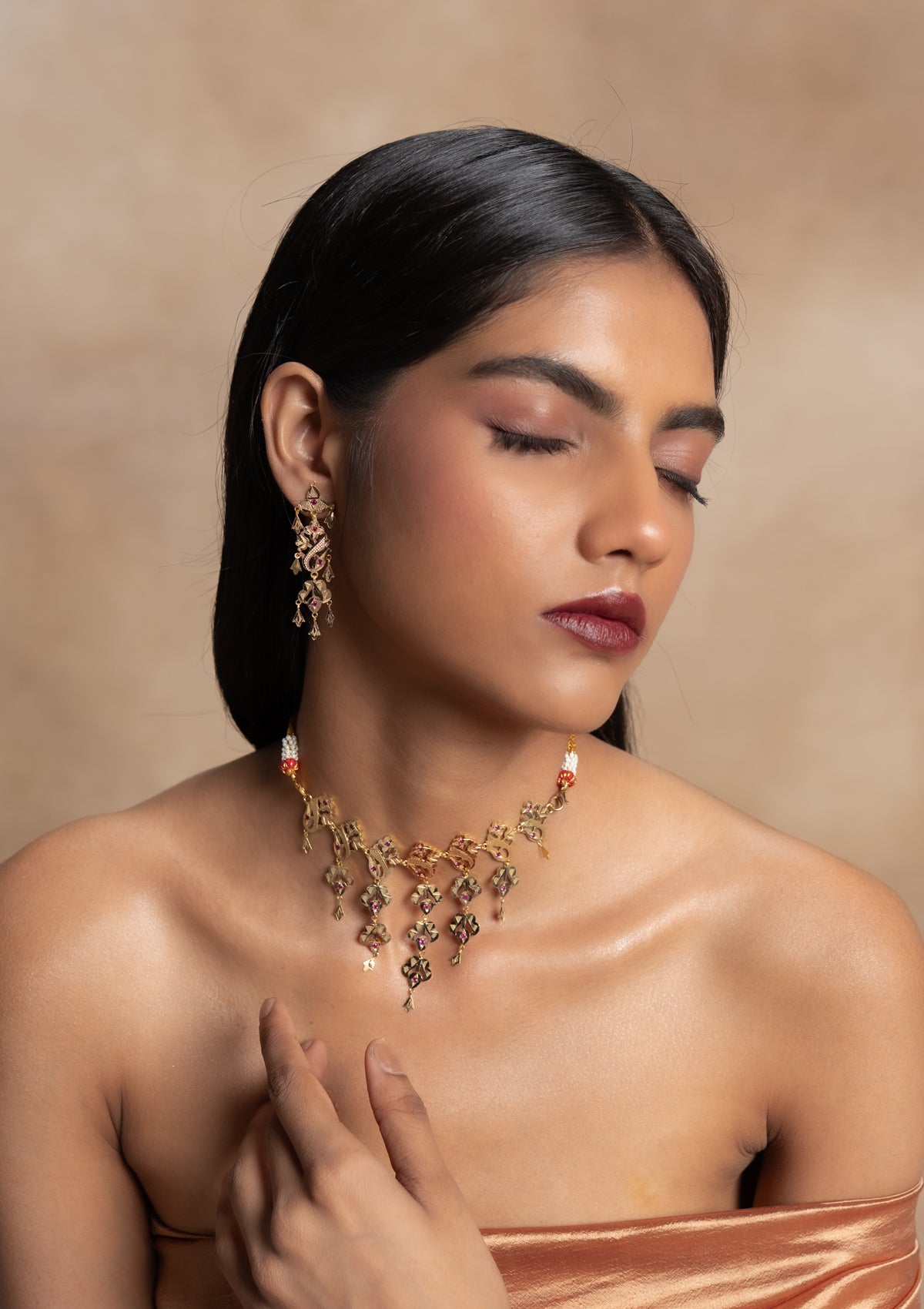 Manjari Gold Earrings