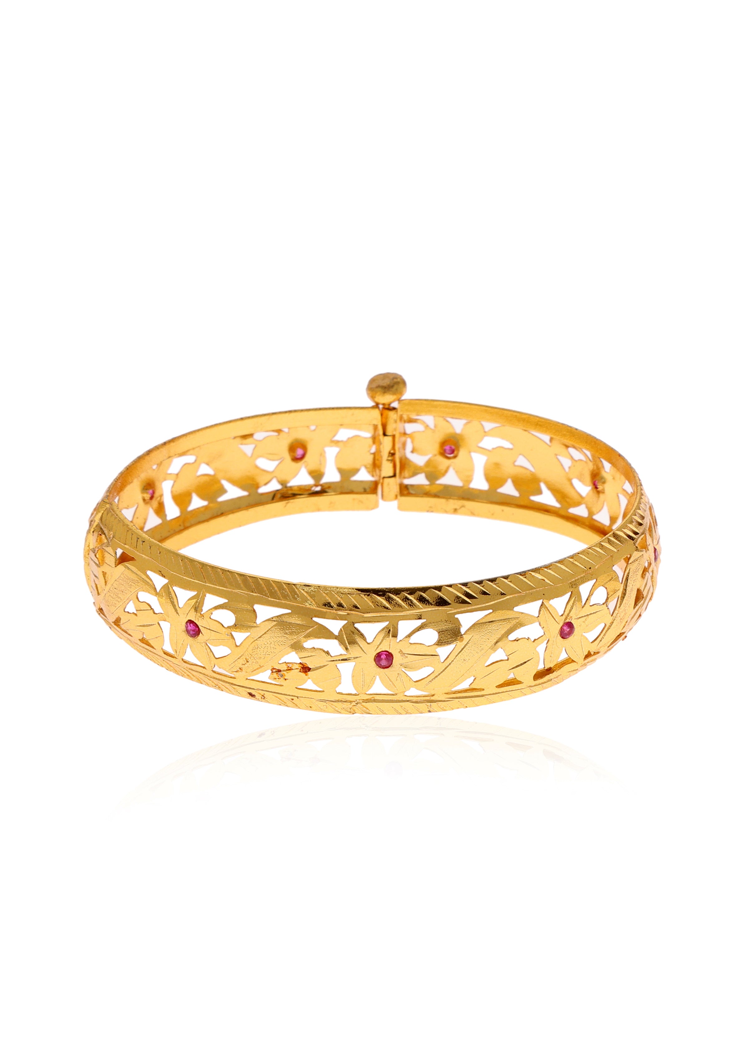 Krishna Gold Tone Silver Bangle