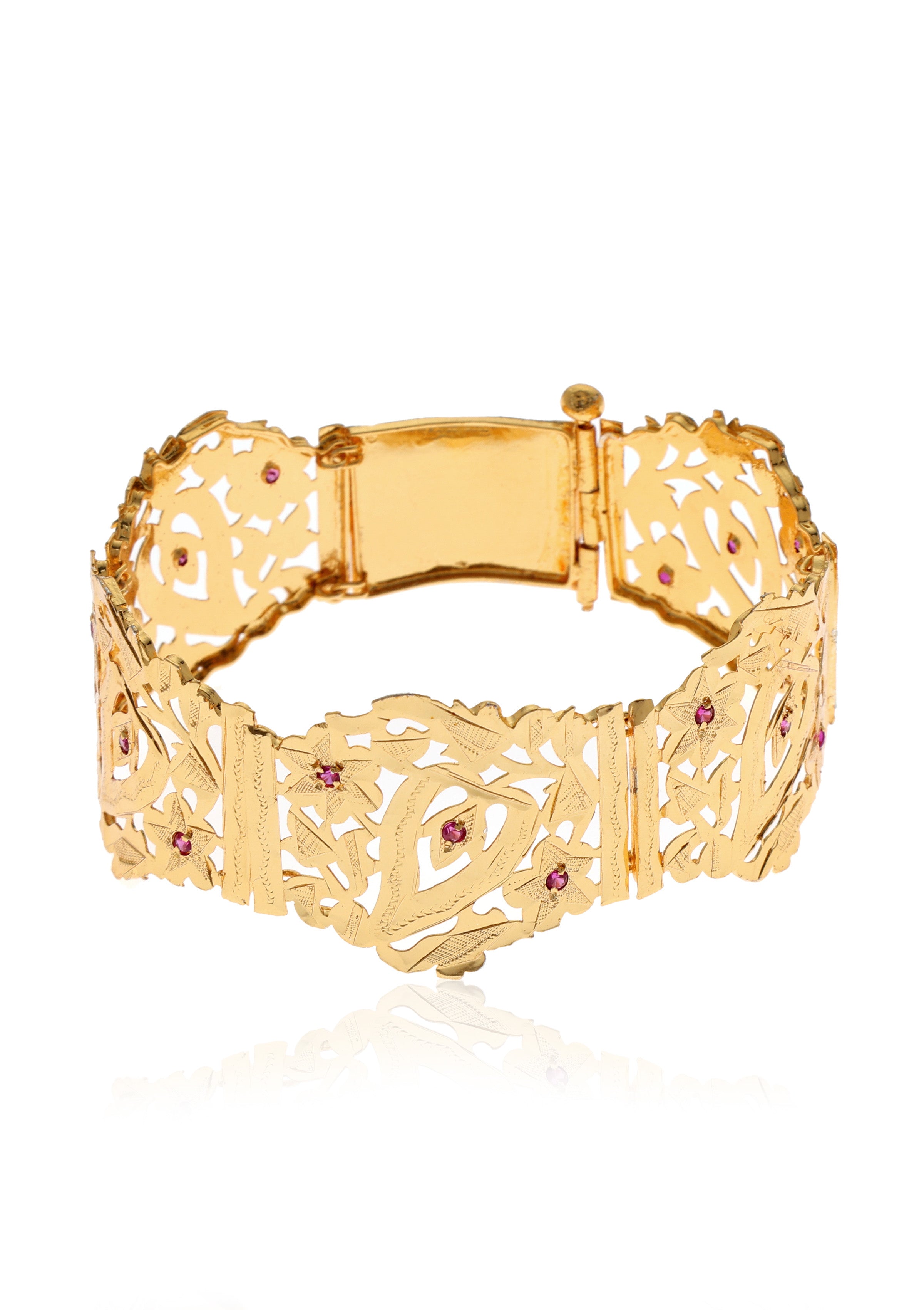 Sunanda Handmade Gold Tone Silver Bracelet