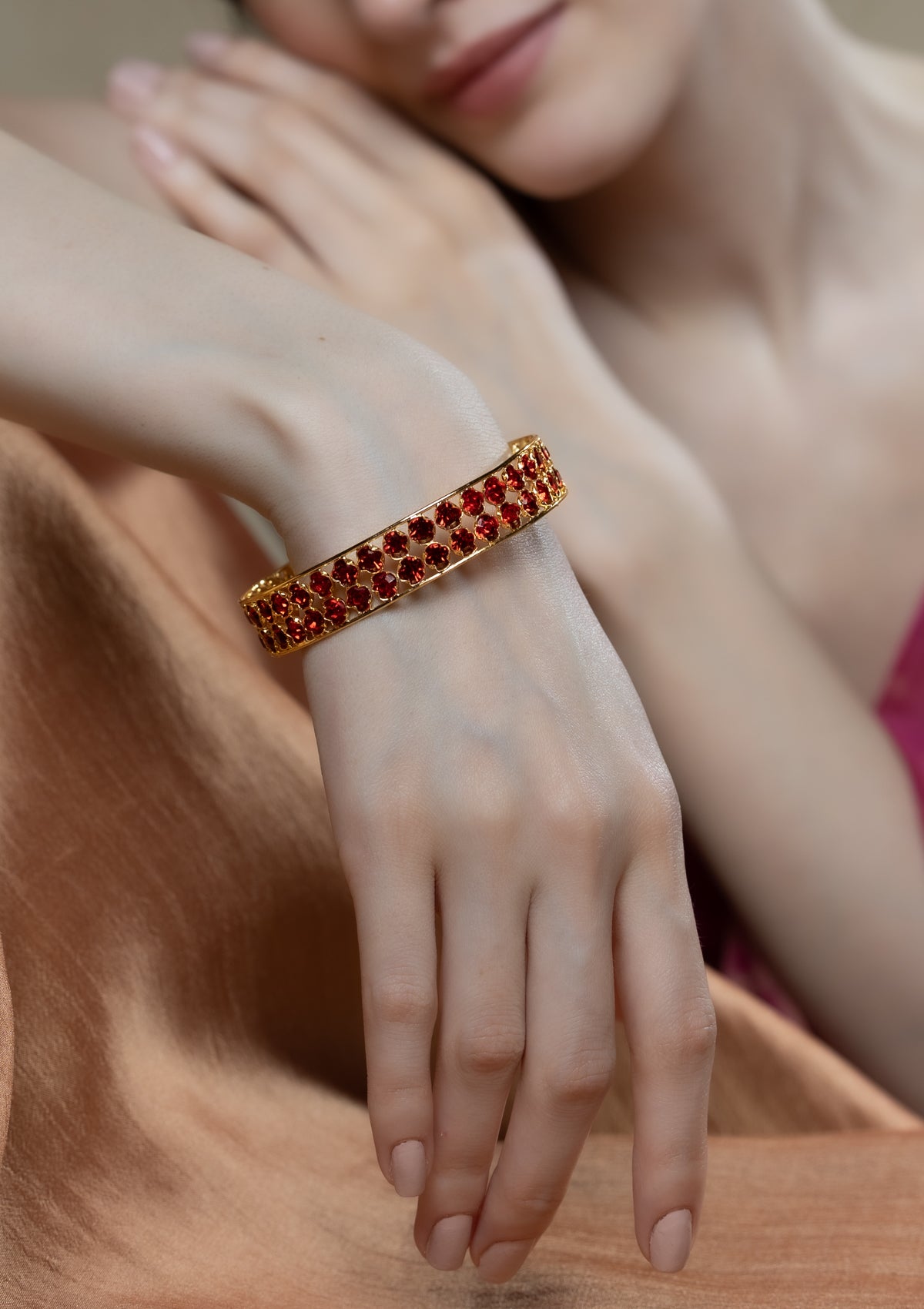 Garima Gold Tone Silver Bangle