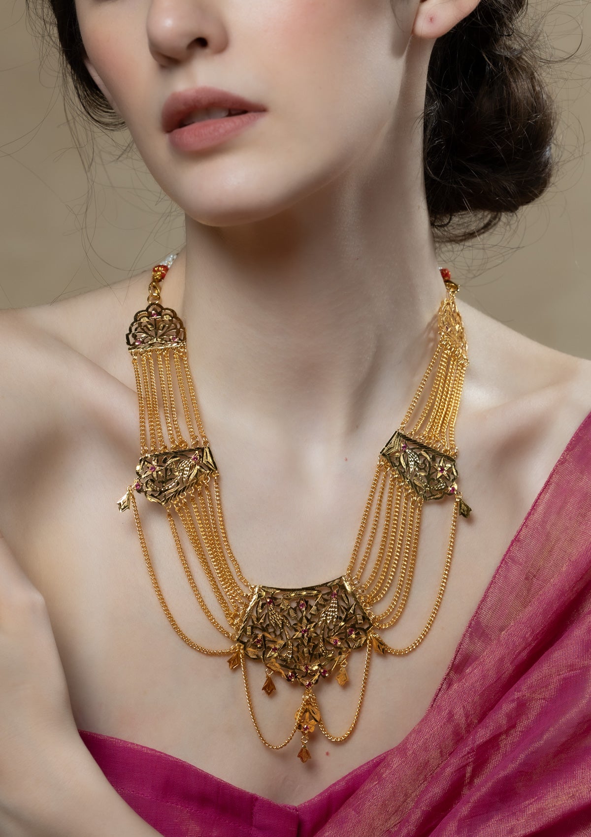 Mahira Gold Tone Silver Necklace