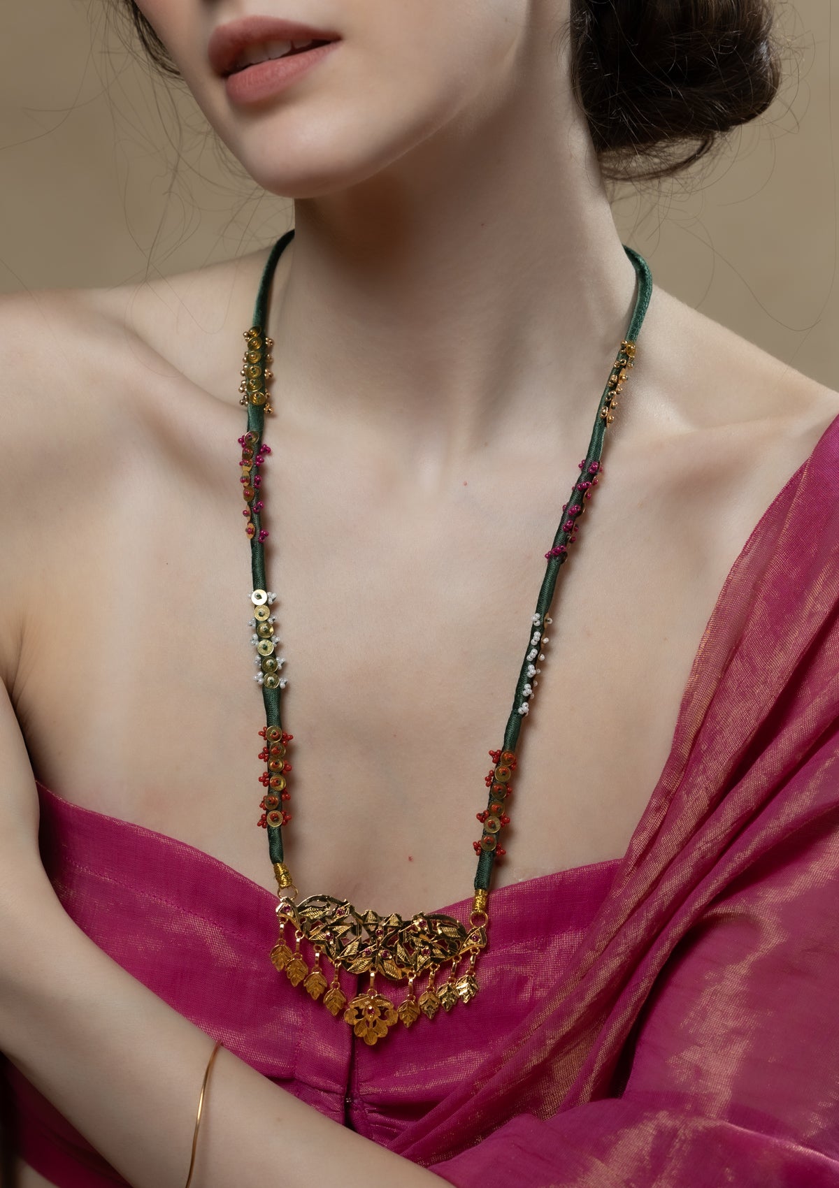 Afra Gold Tone Silver Necklace
