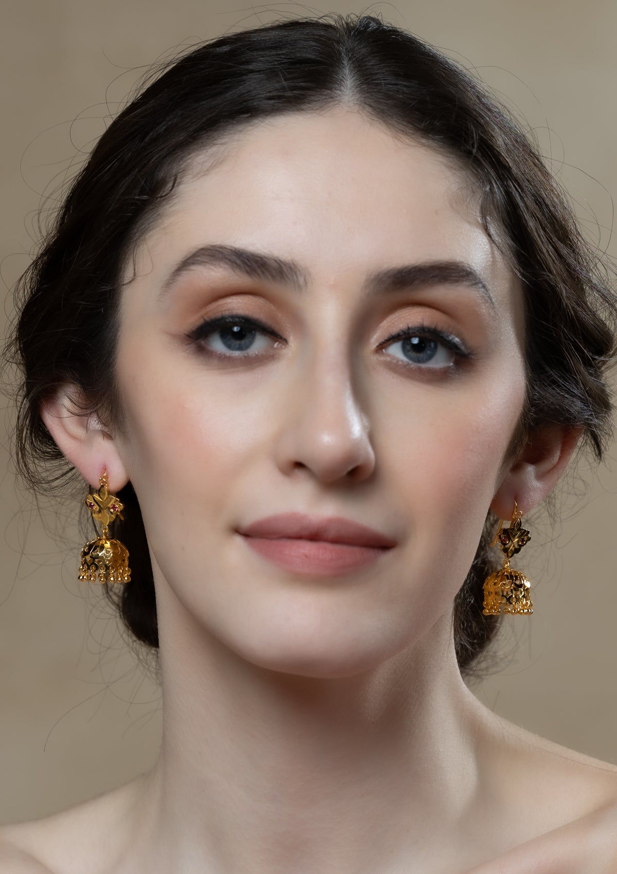 Salma Gold Tone Silver Earrings