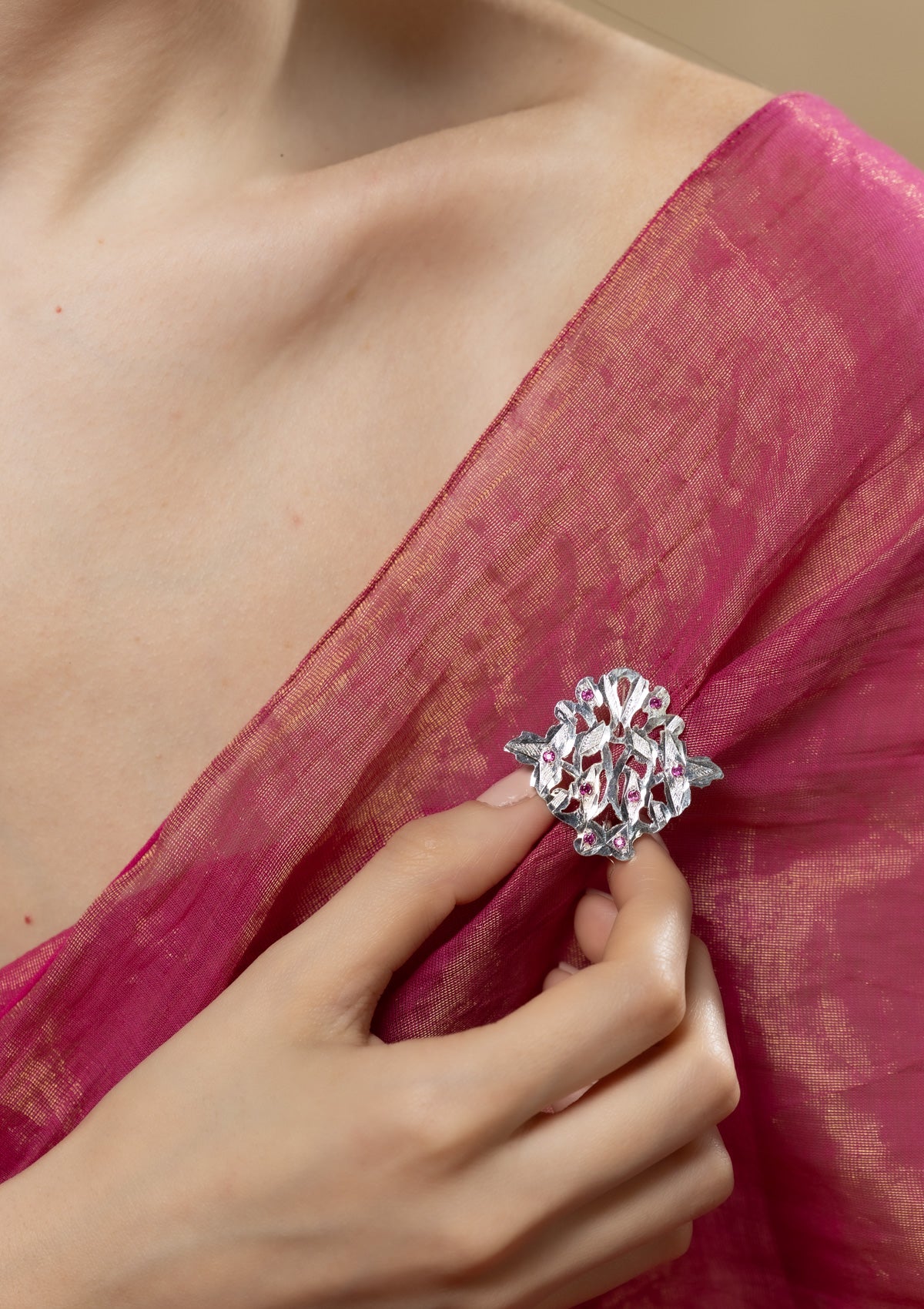 Amina Handmade Silver Brooch