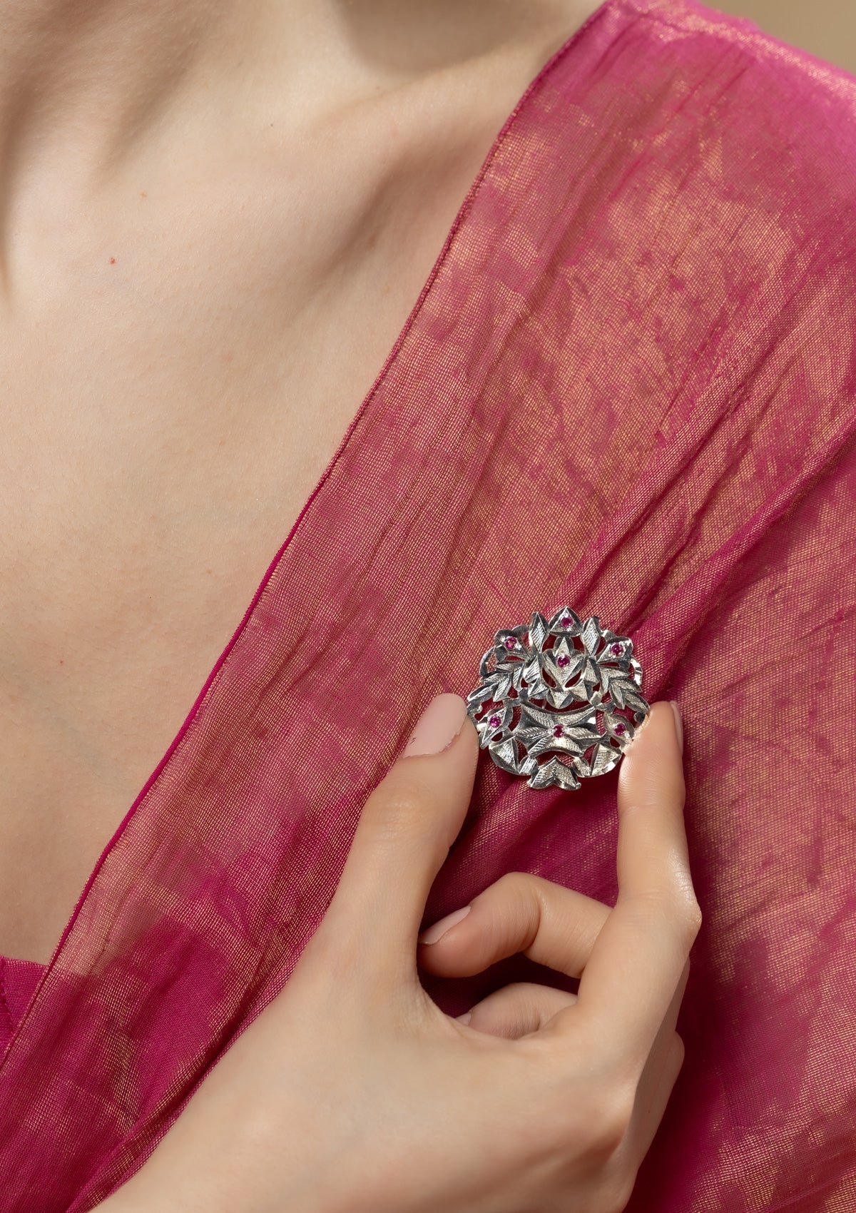 Afsana Handmade Silver Brooch