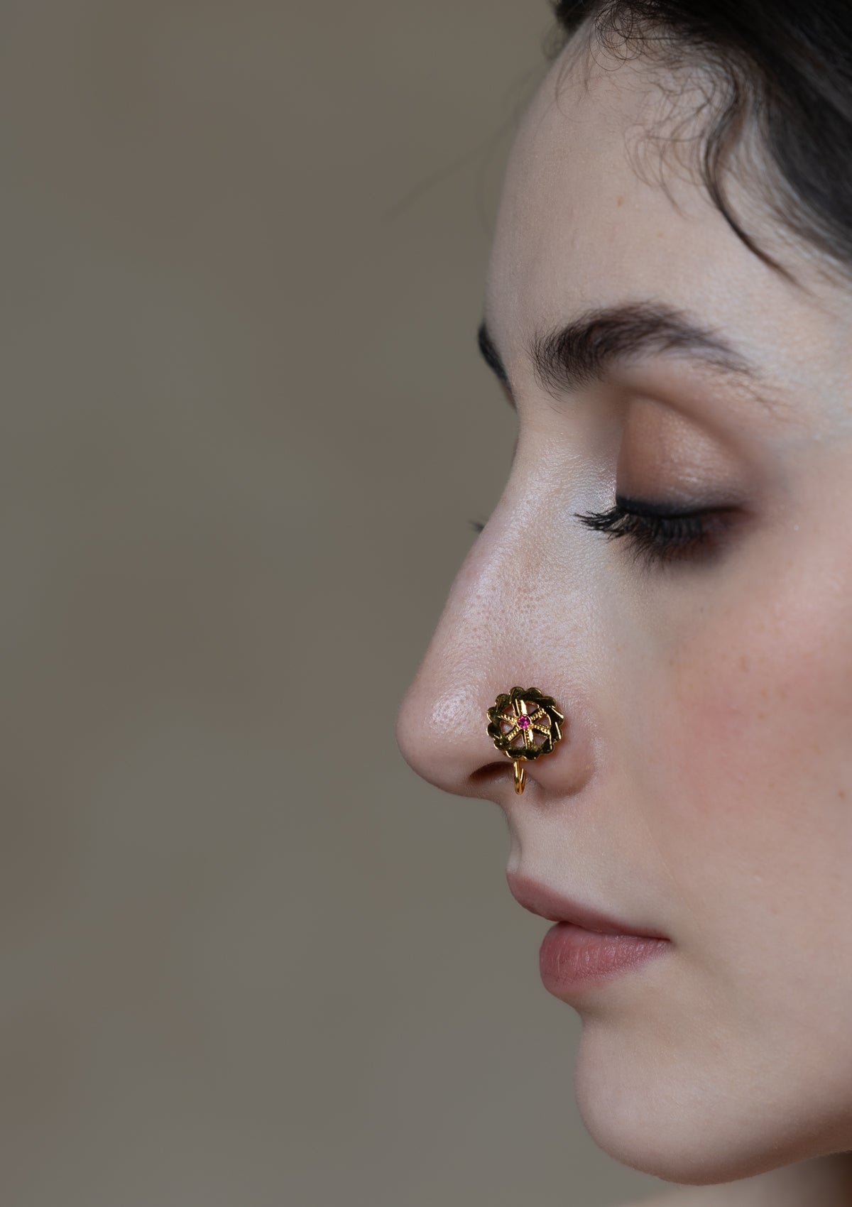 Bimla Gold Tone Silver Nosepin