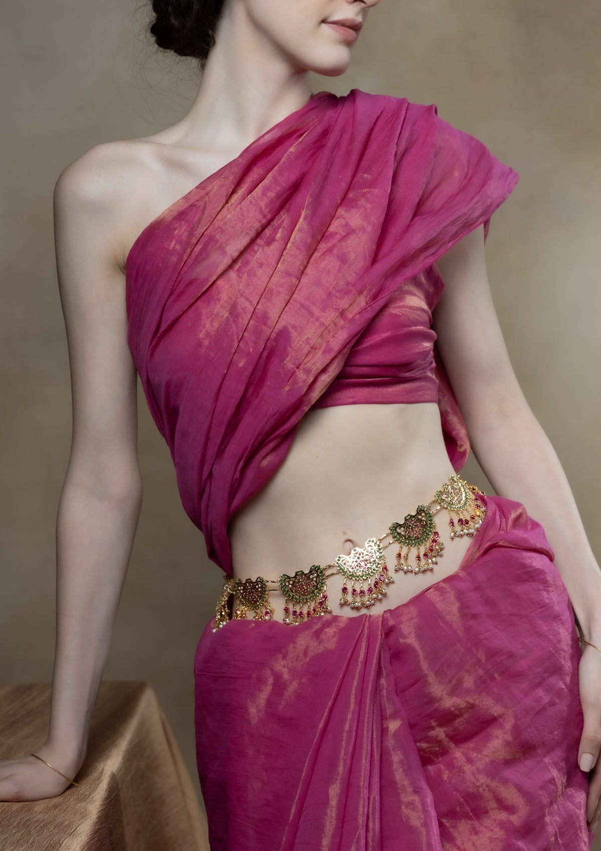 Yamini Gold Tone Silver kamarband