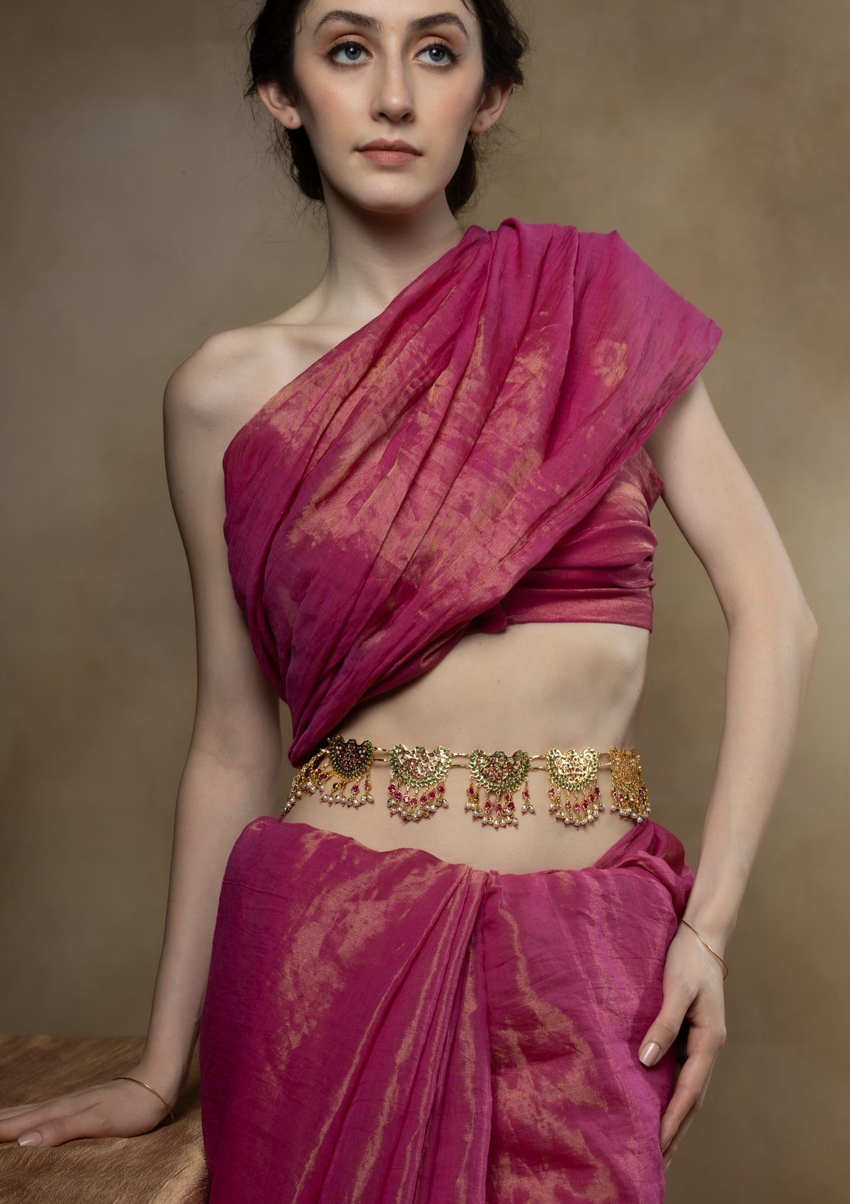 Yamini Gold Tone Silver kamarband