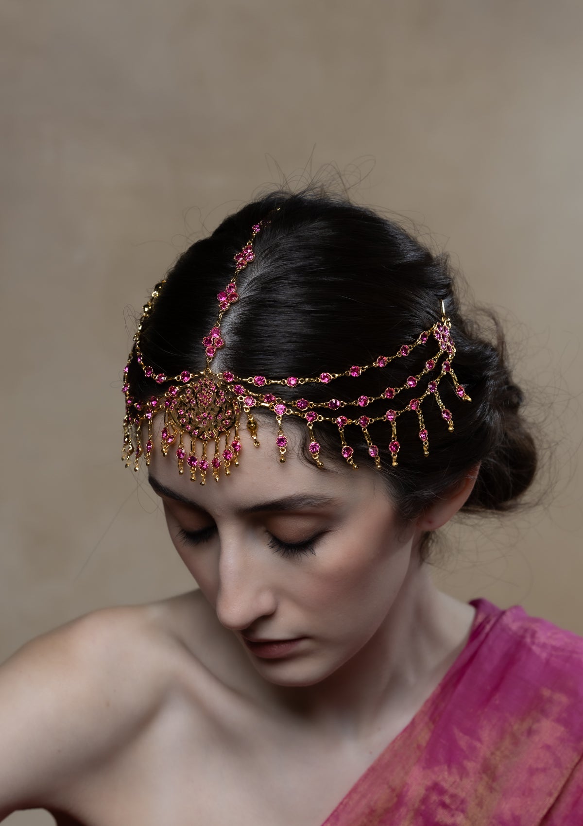 Savitri Gold Tone Silver Mathapatti