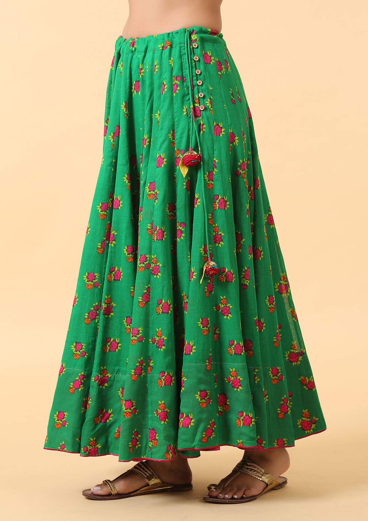 Naraya Green Floral Skirt