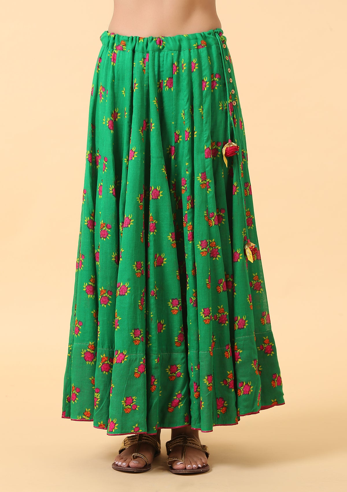 Naraya Green Floral Skirt