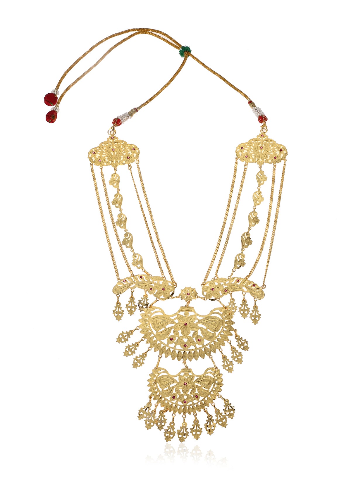 Nargis Handmade Goldtone Silver Necklace