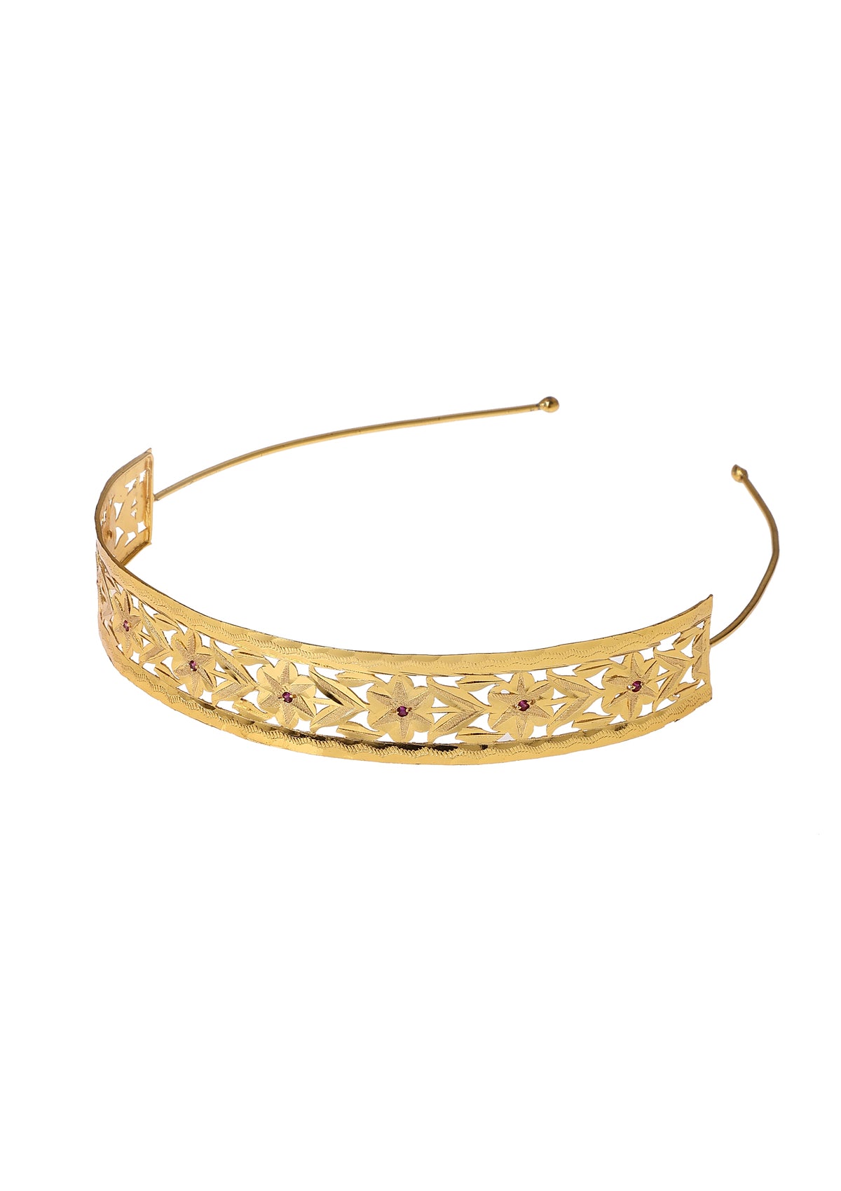 Madhubala Gold Tone Silver Hair Band
