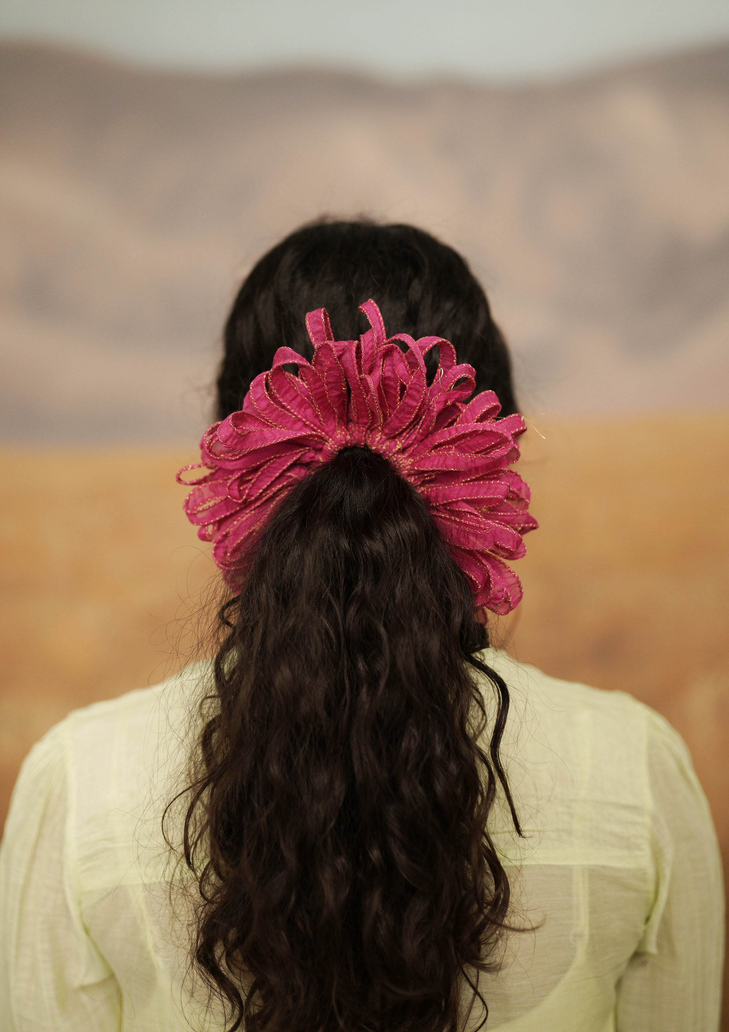 Gulaabi Drama Scrunchie