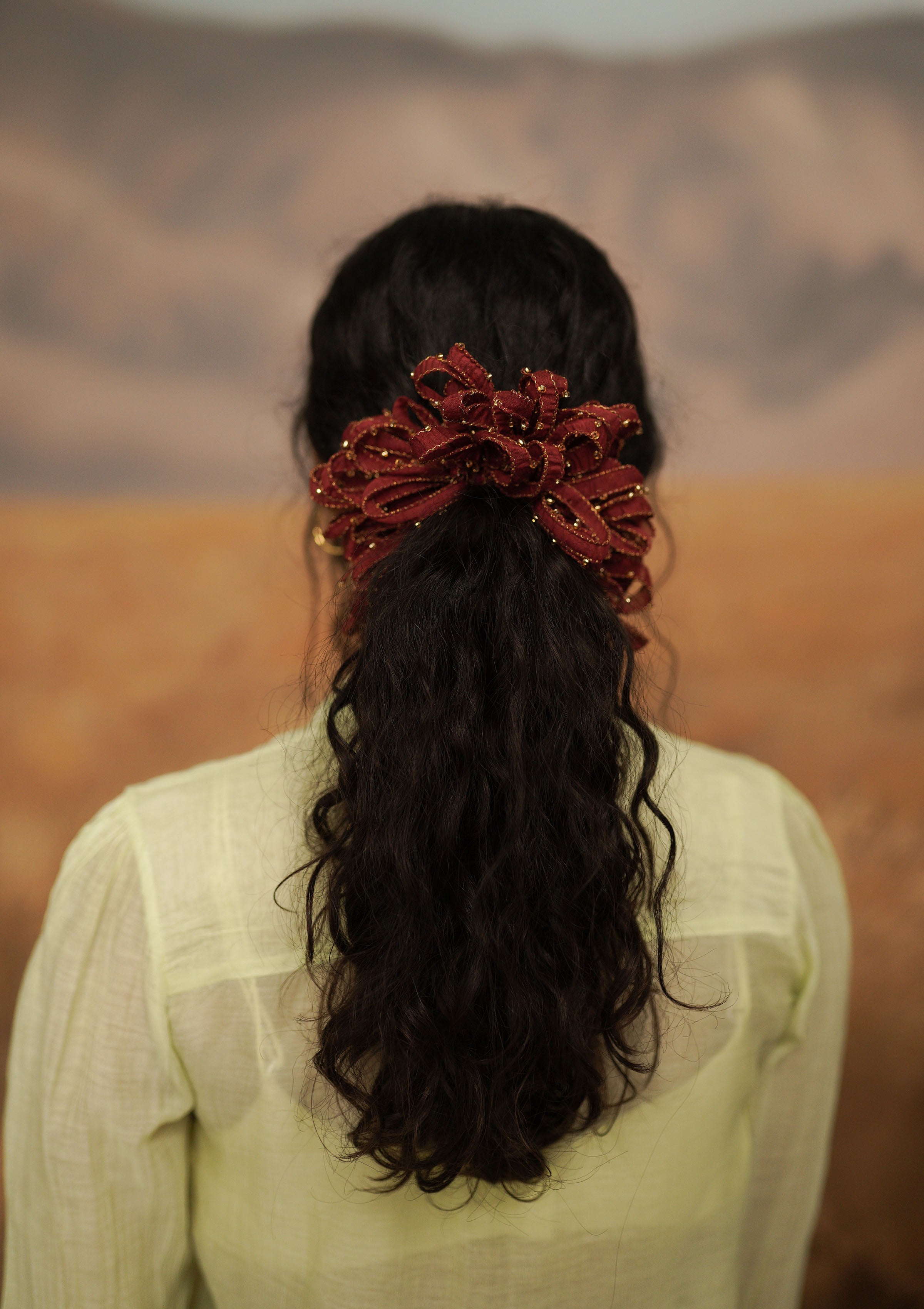 Maroon Moon Scrunchie