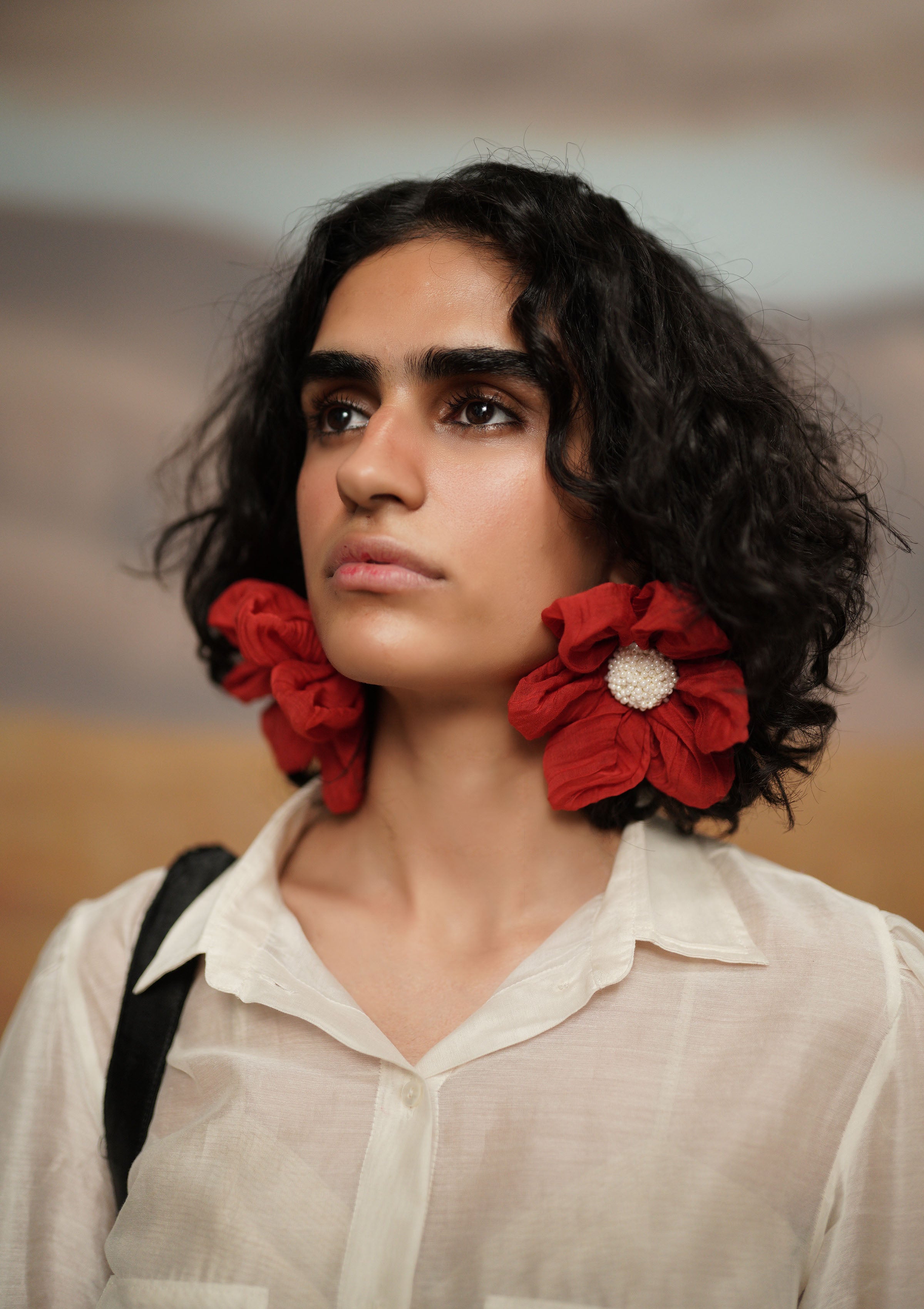 Laal Mehfil Floral Earring