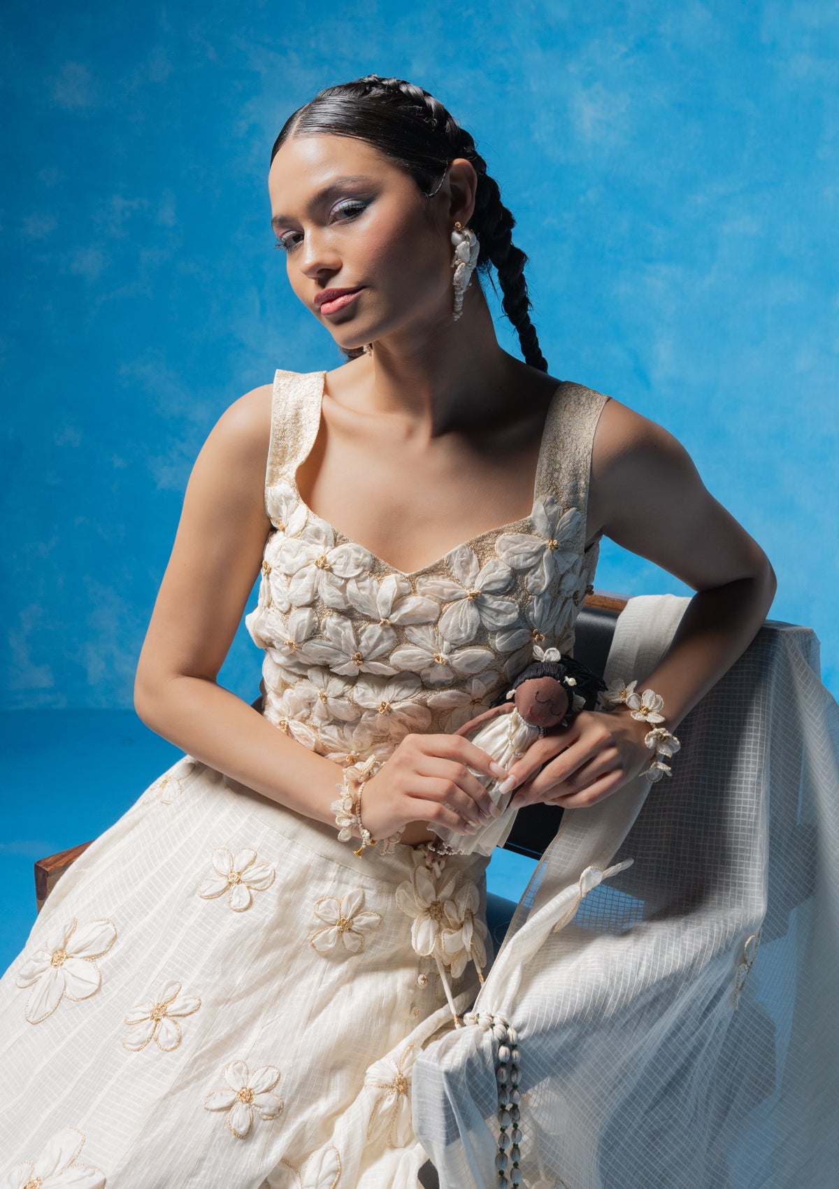 Sursuri Blouse,Skirt & Dupatta Set