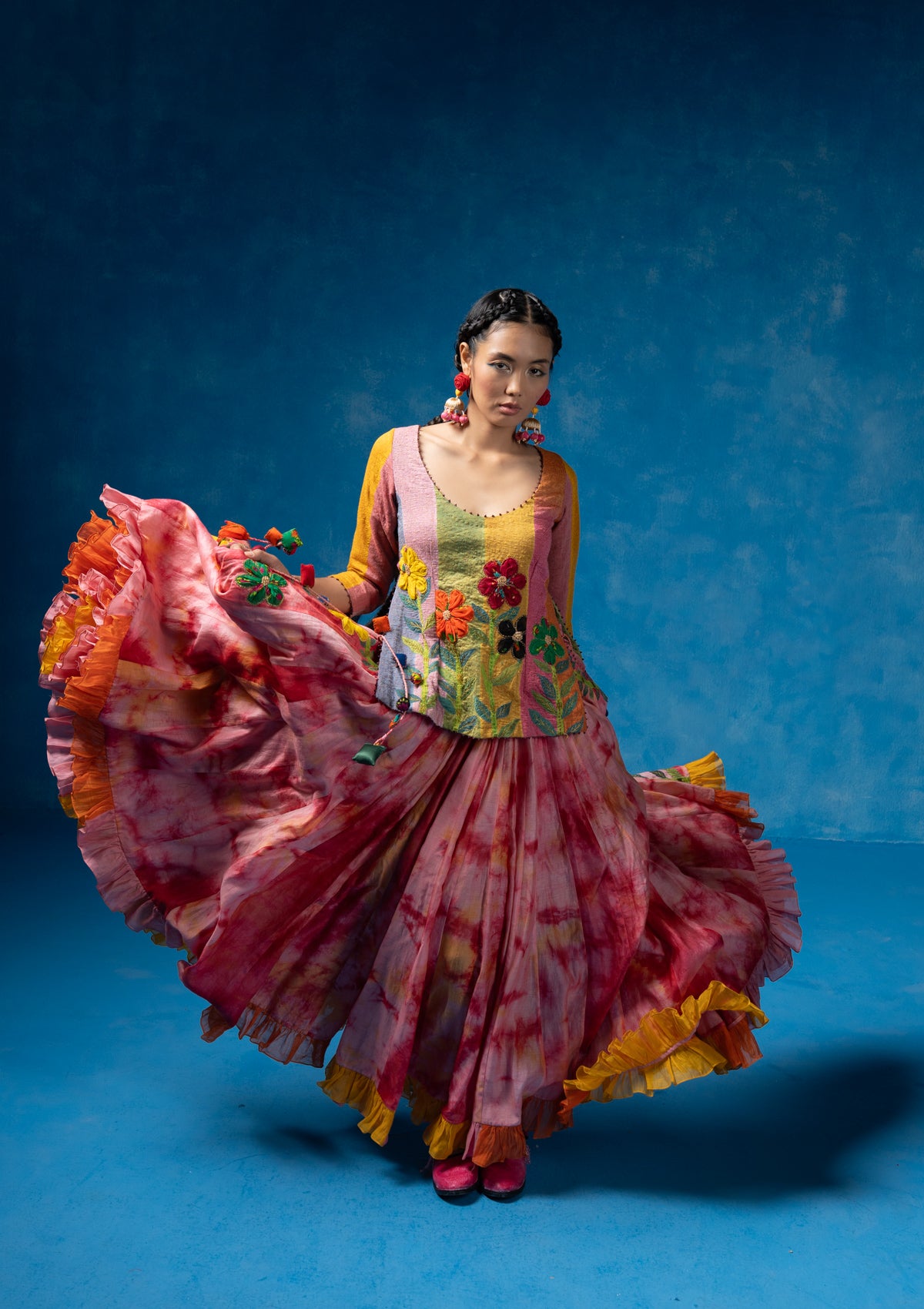 Rangavali Choli,Skirt & Dupatta Set