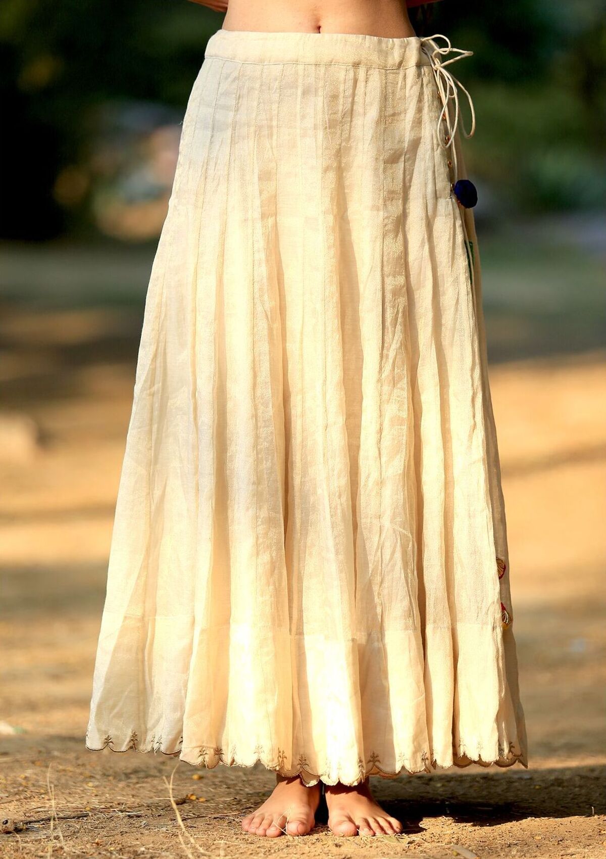 Noori Gold Chanderi Tissue Skirt