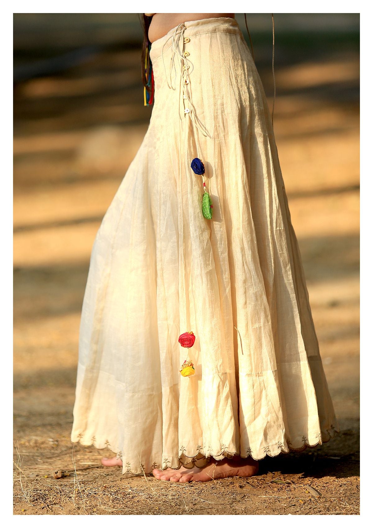 Noori Gold Chanderi Tissue Skirt