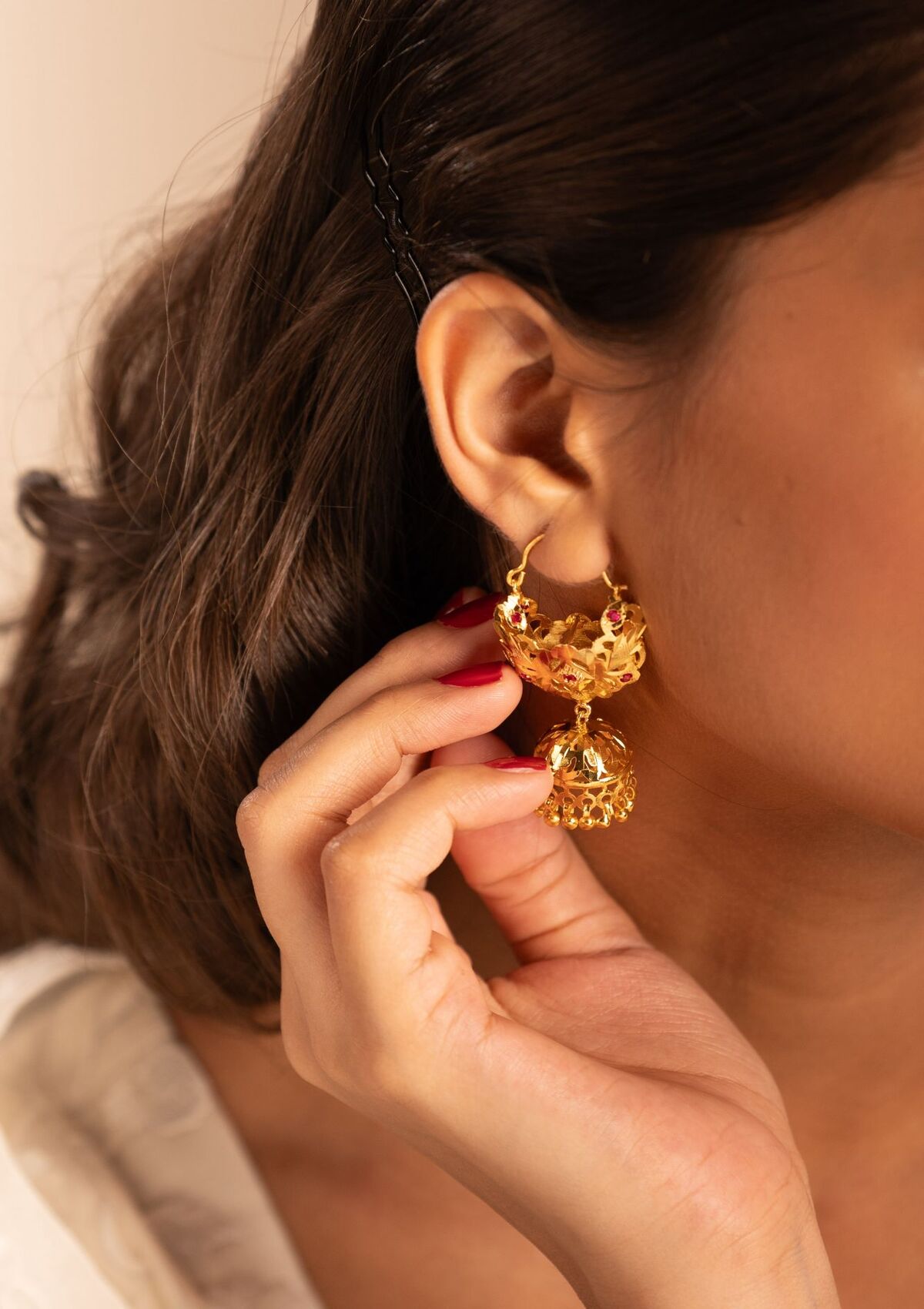 Nora Gold Tone Silver Earrings