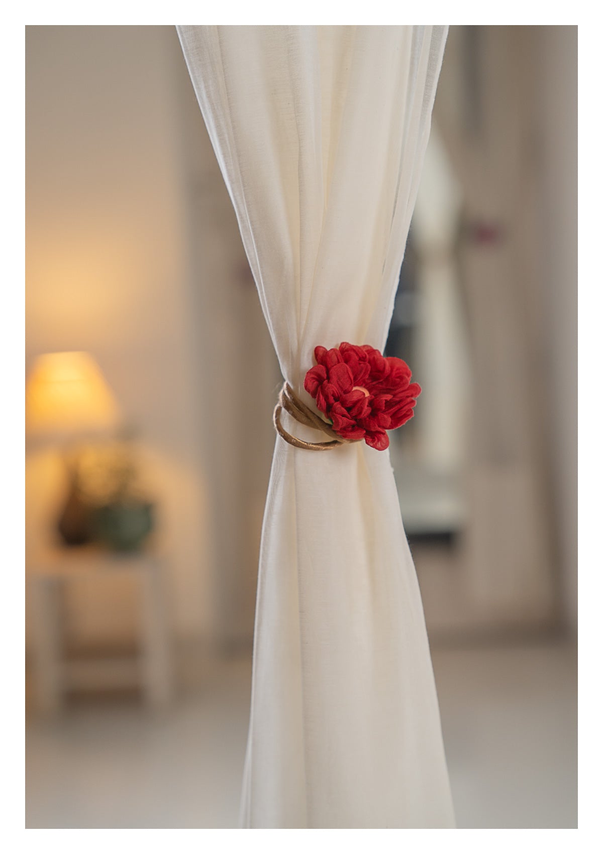 Opal White Chanderi Sheer Curtains- Set of 2