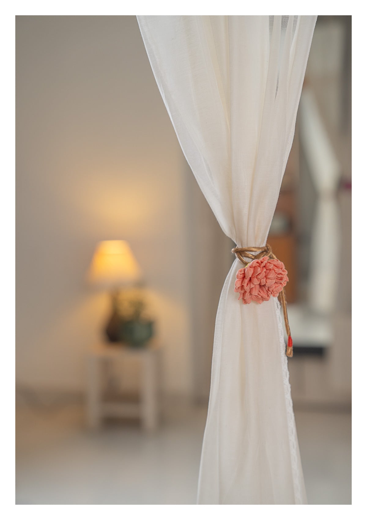 Opal White Chanderi Sheer Curtains- Set of 2