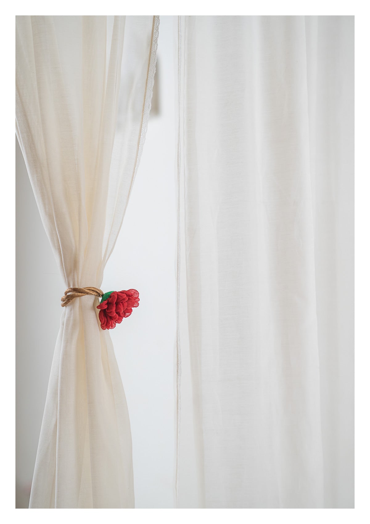 Opal White Chanderi Sheer Curtains- Set of 2