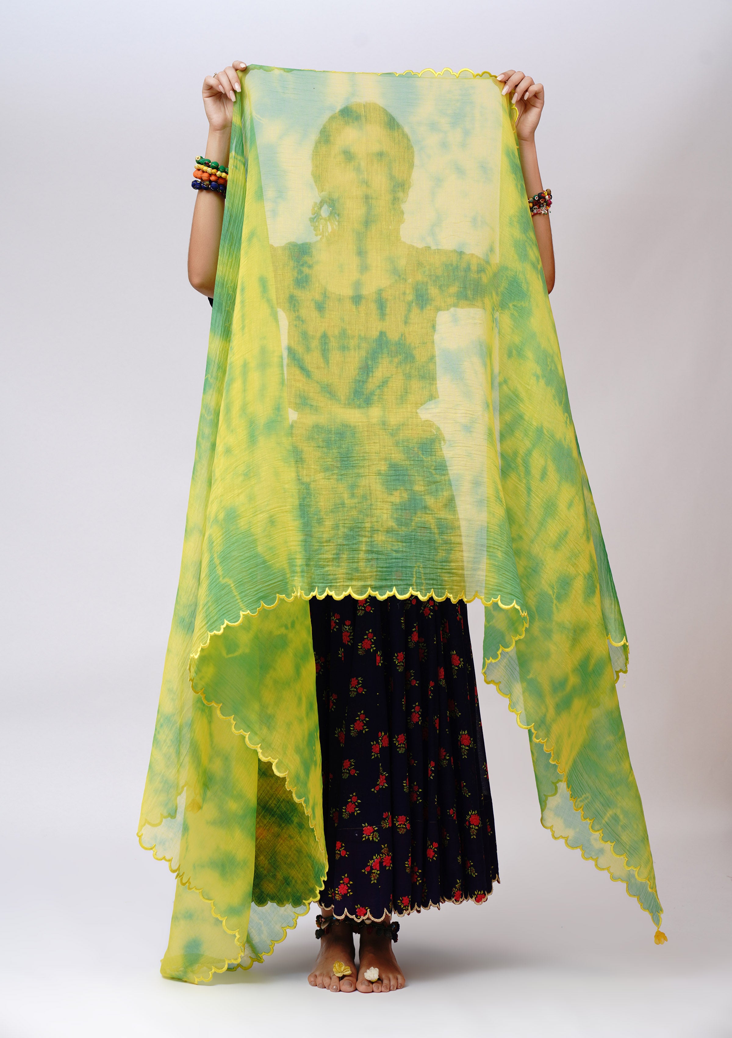 Utsav Green Tie-Die Dupatta
