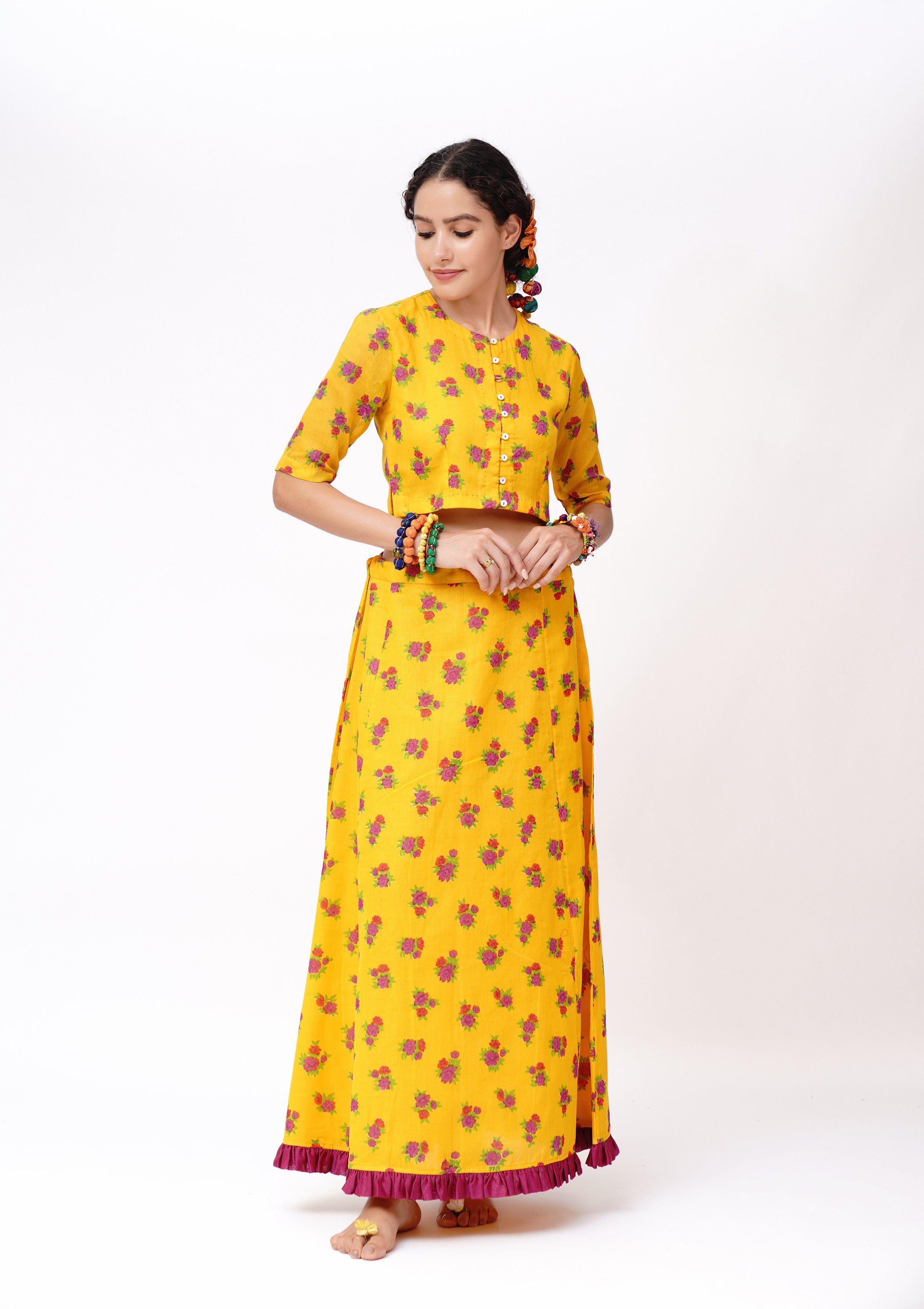 Sajriya Blouse & Petticoat Set