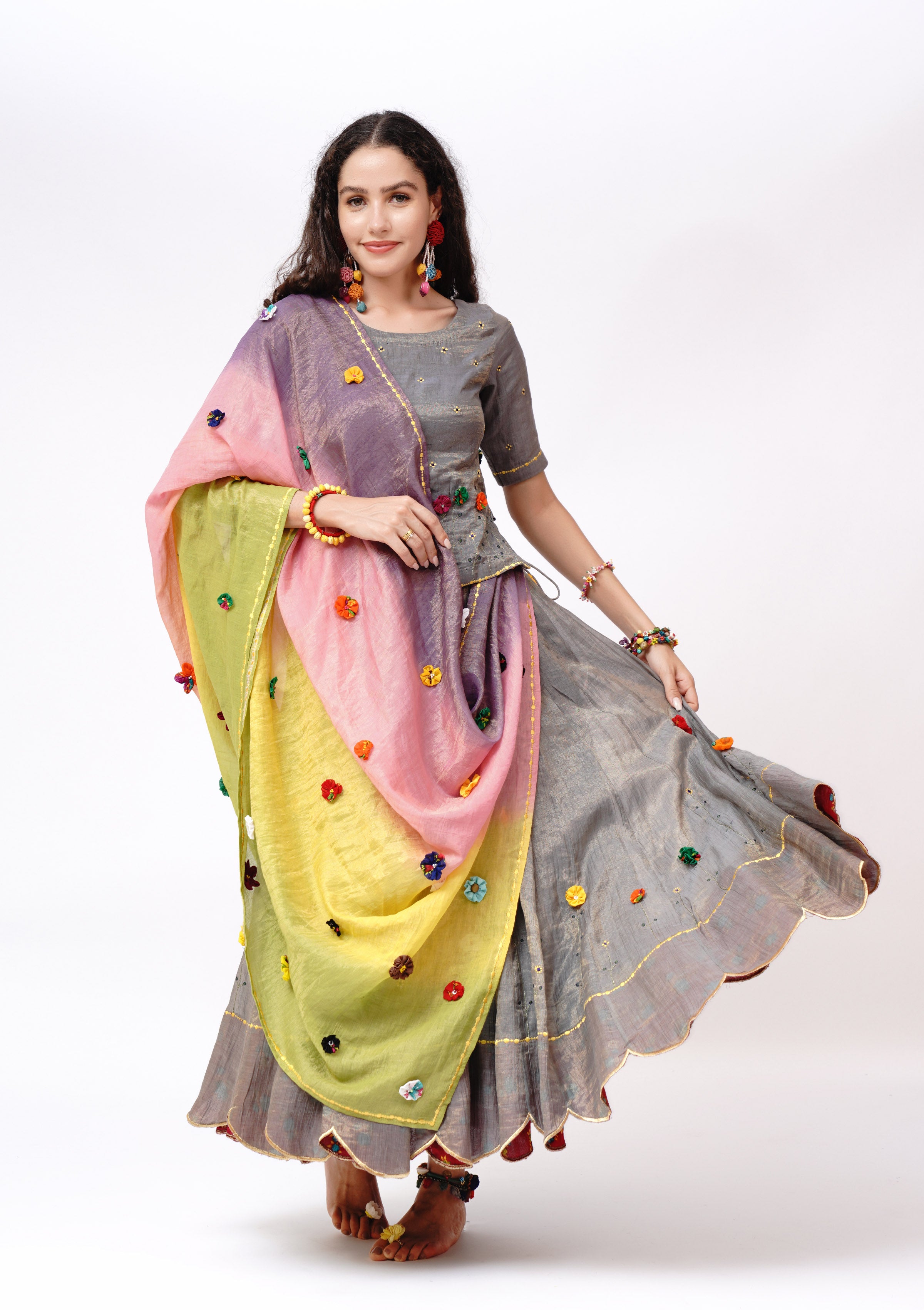 Dhoomari Ghagra, Choli & Dupatta Set