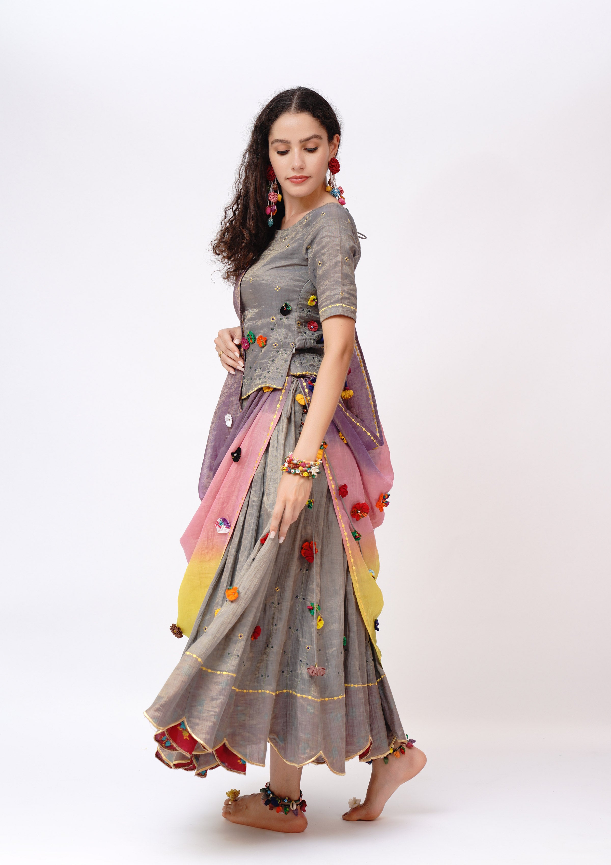 Dhoomari Ghagra, Choli & Dupatta Set