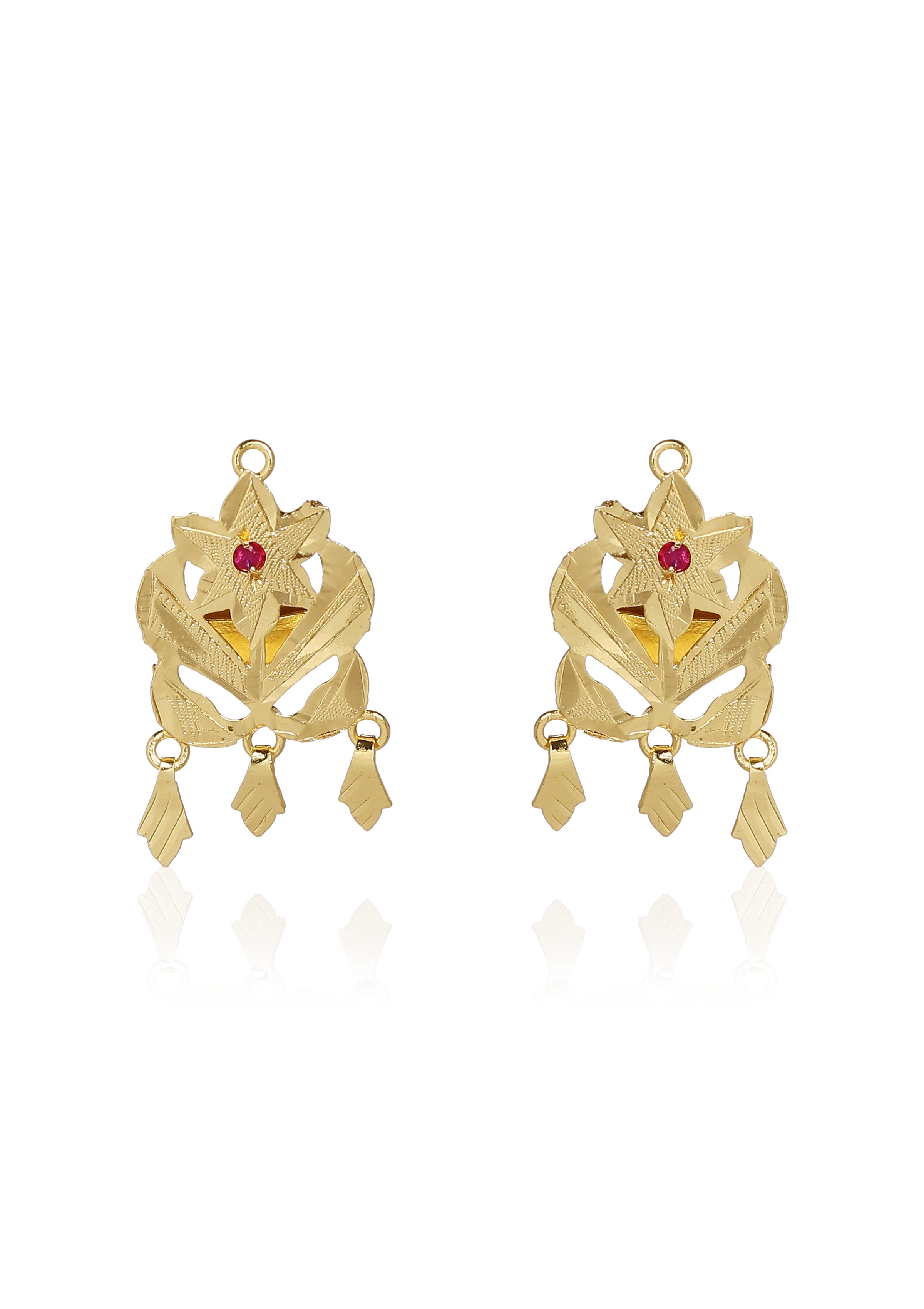 Kaliha Handmade Gold Tone Silver Earrings
