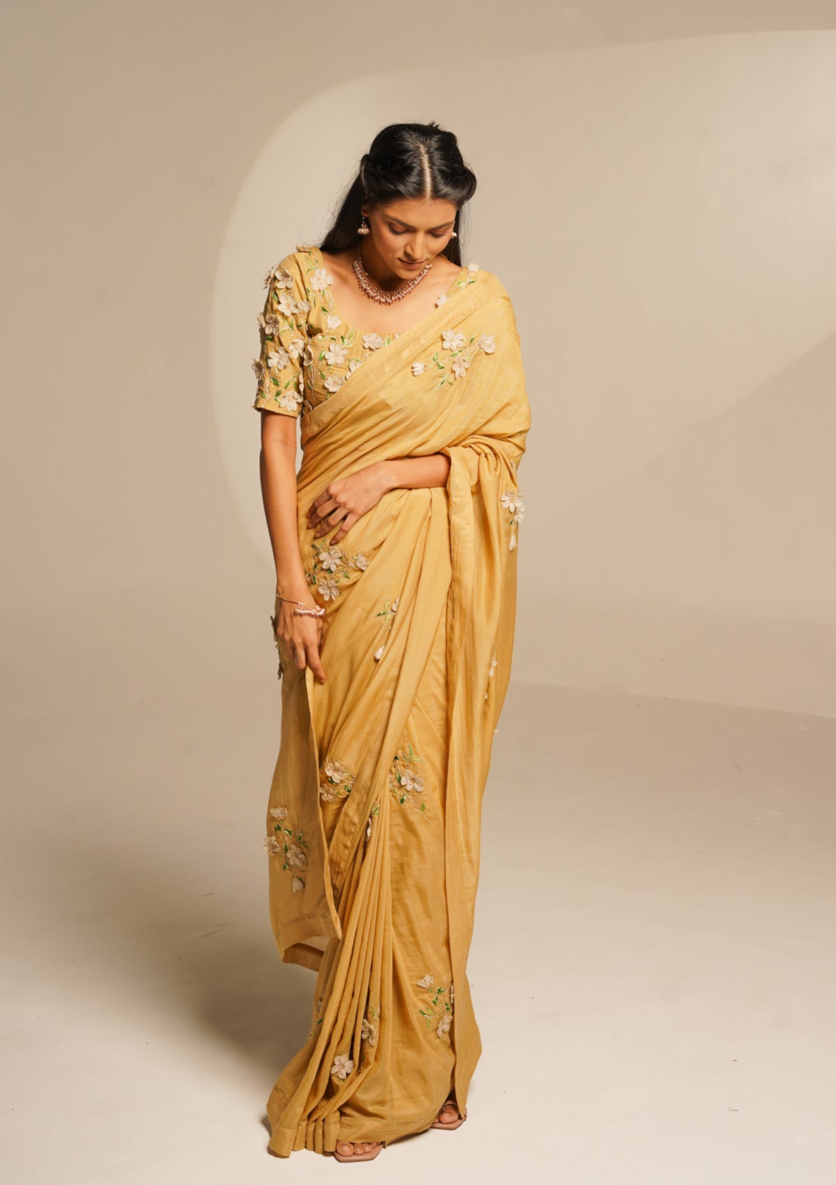 Posie Floral Applique Saree